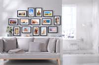 Fotowand in Petersburger Hängung Fotowand in Petersburger Hängung mit gerahmten Postern
