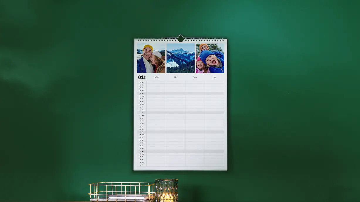 Wandkalender A3 met afspraken