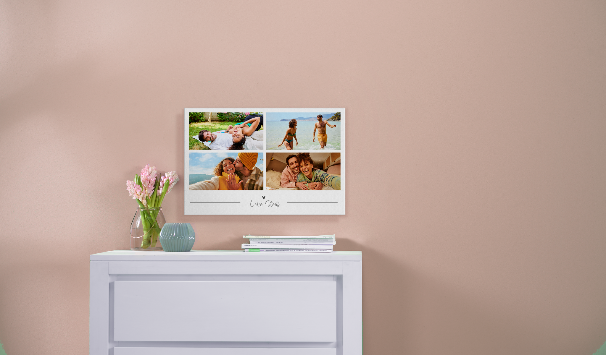 Foto-Leinwand mit Hochzeitsbildern in einer Collage