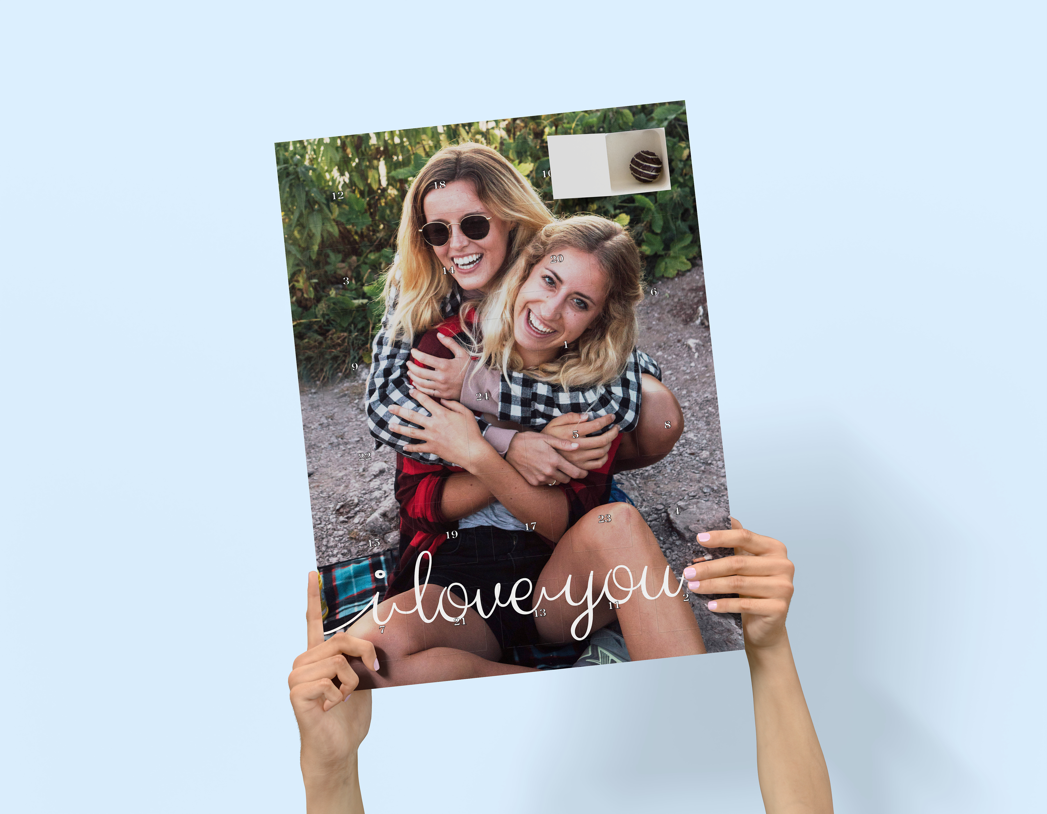 Diseñar un calendario de Adviento en forma de caja con fotos personales