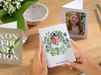 Karten zur Konfirmation gestalten Karte mit Herzdesign