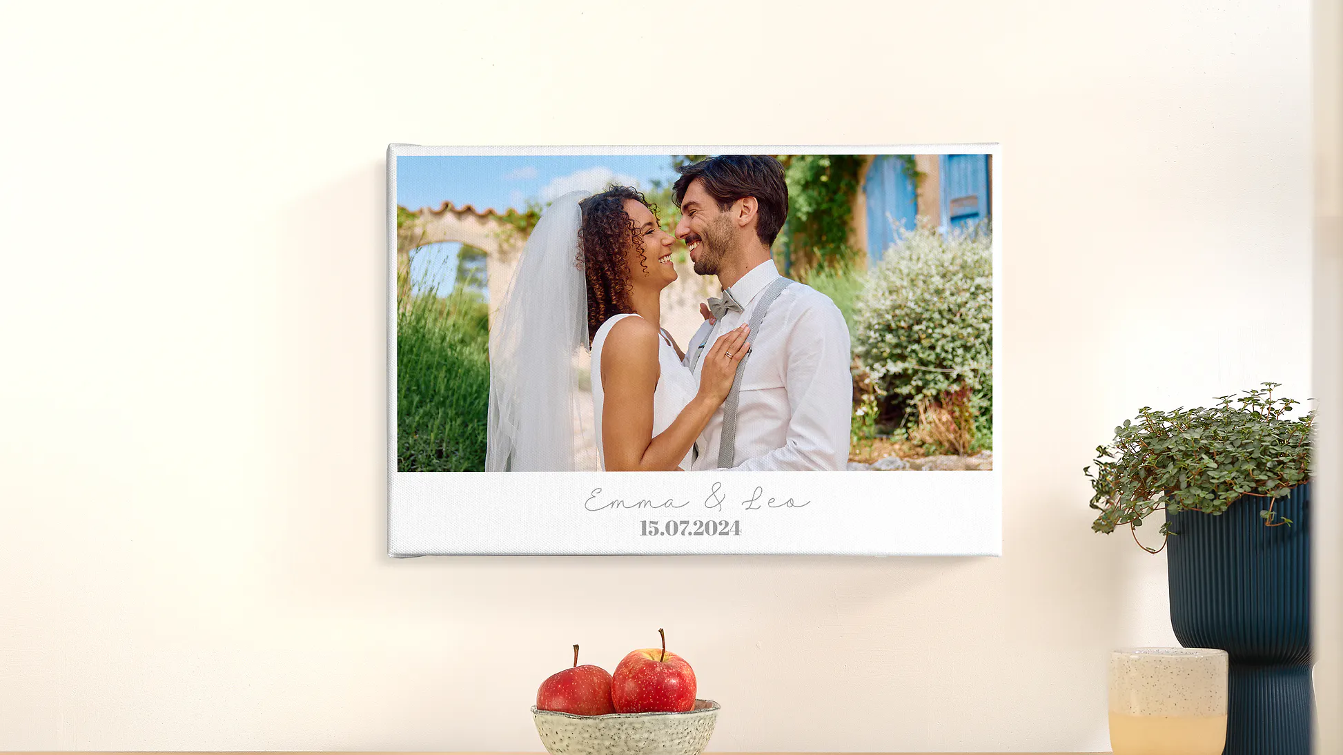 Canvas print with individual text