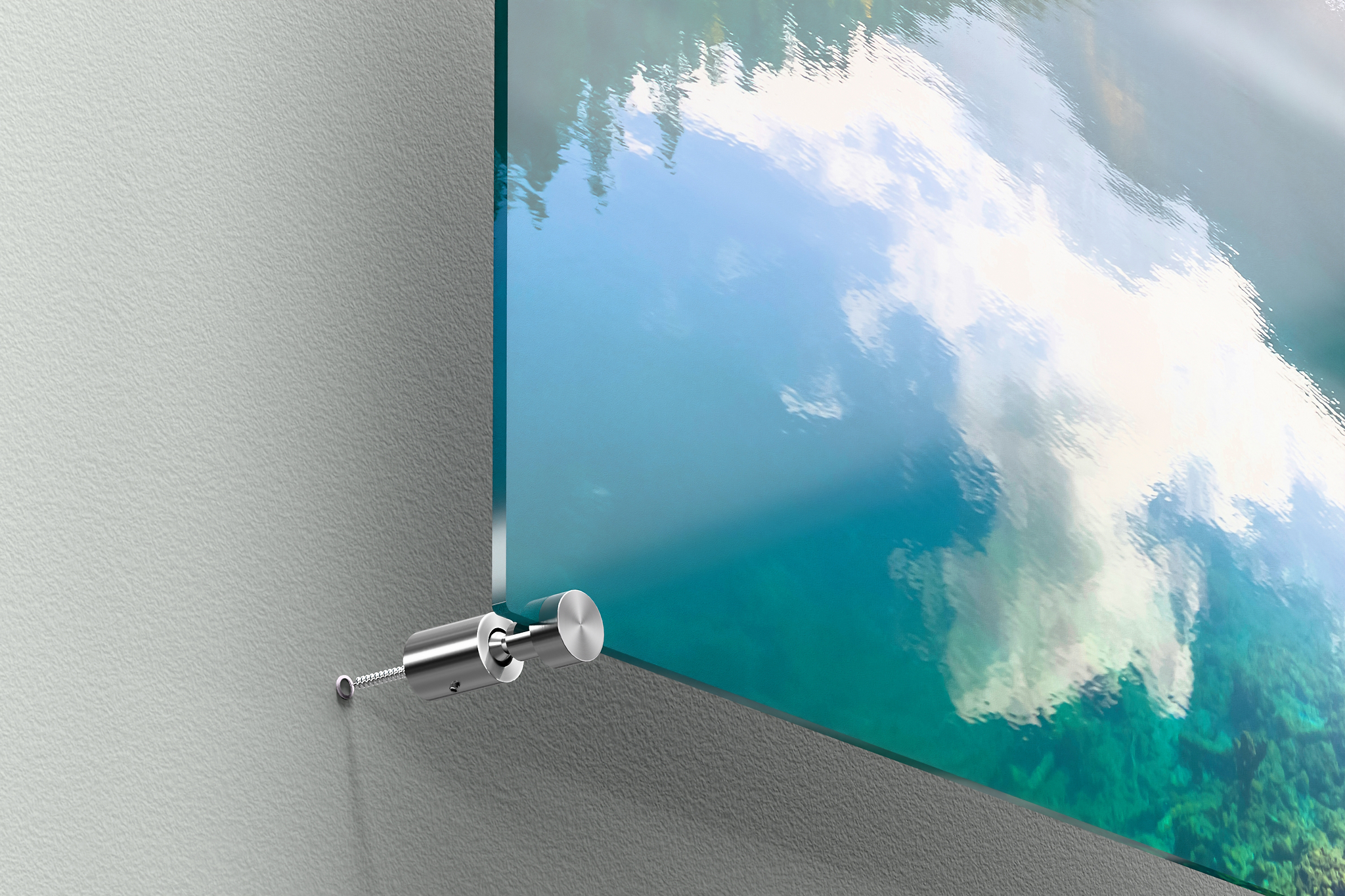 Auf dem Foto ist die Klemmhalterung für Acryglas-Bilder von Pixum zu sehen.