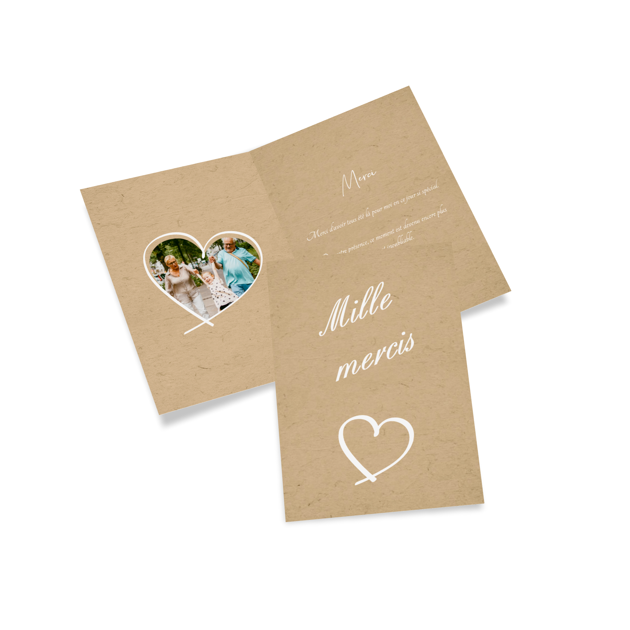 Carte pliante de remerciement avec le design Forever.