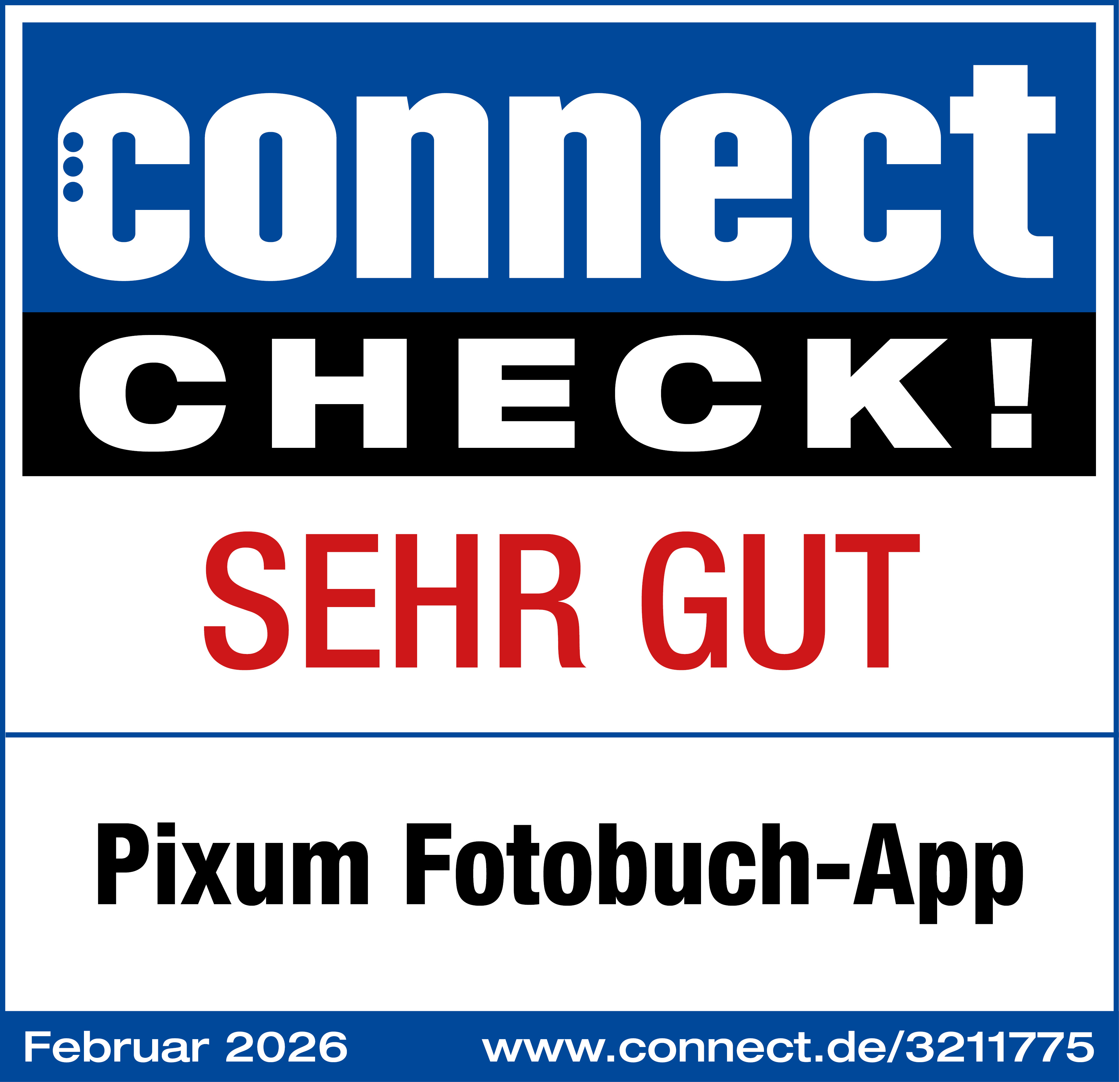 Connect Testsiegel Fotobuch-App