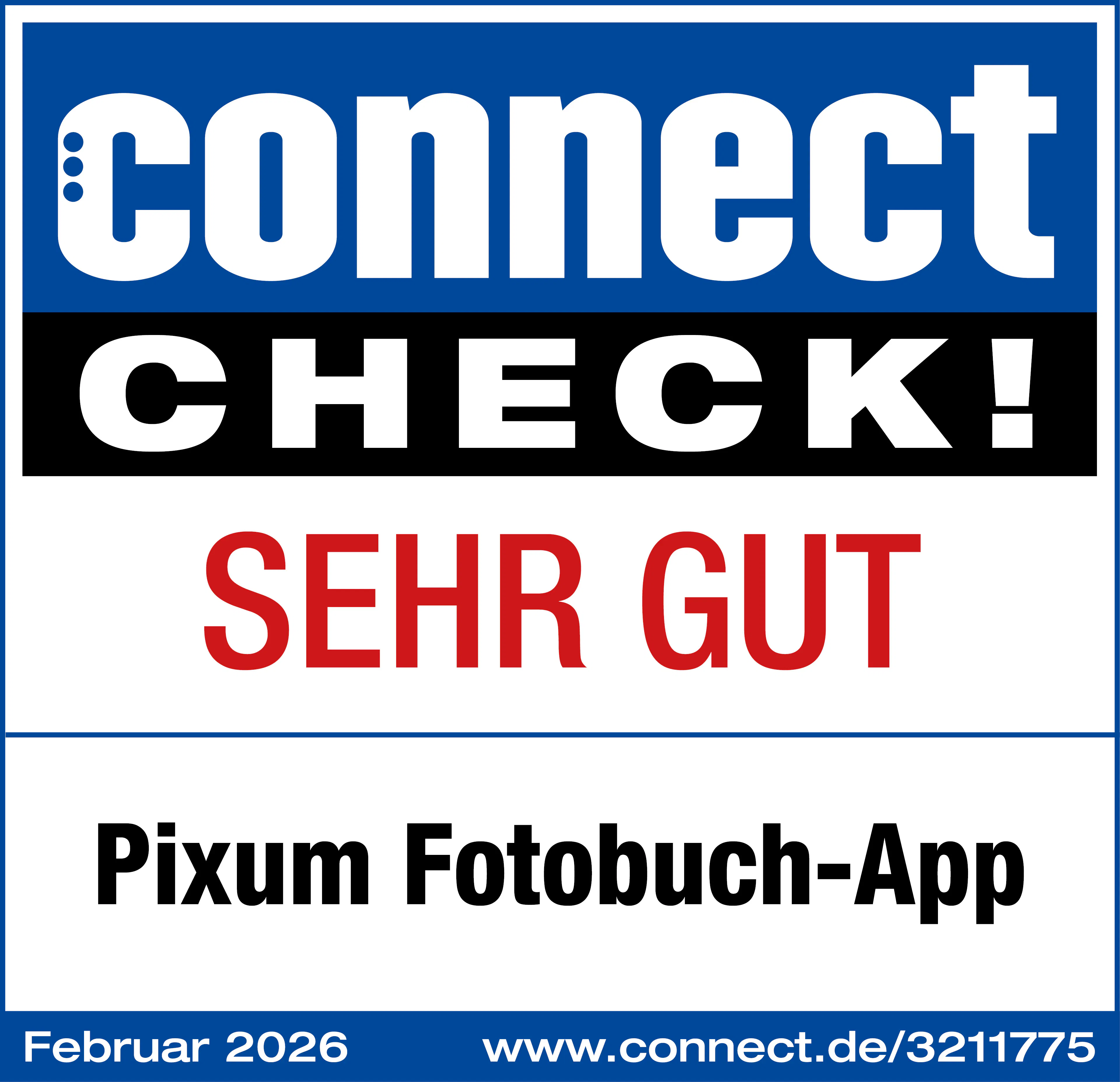 Connect Testsiegel Fotobuch-App