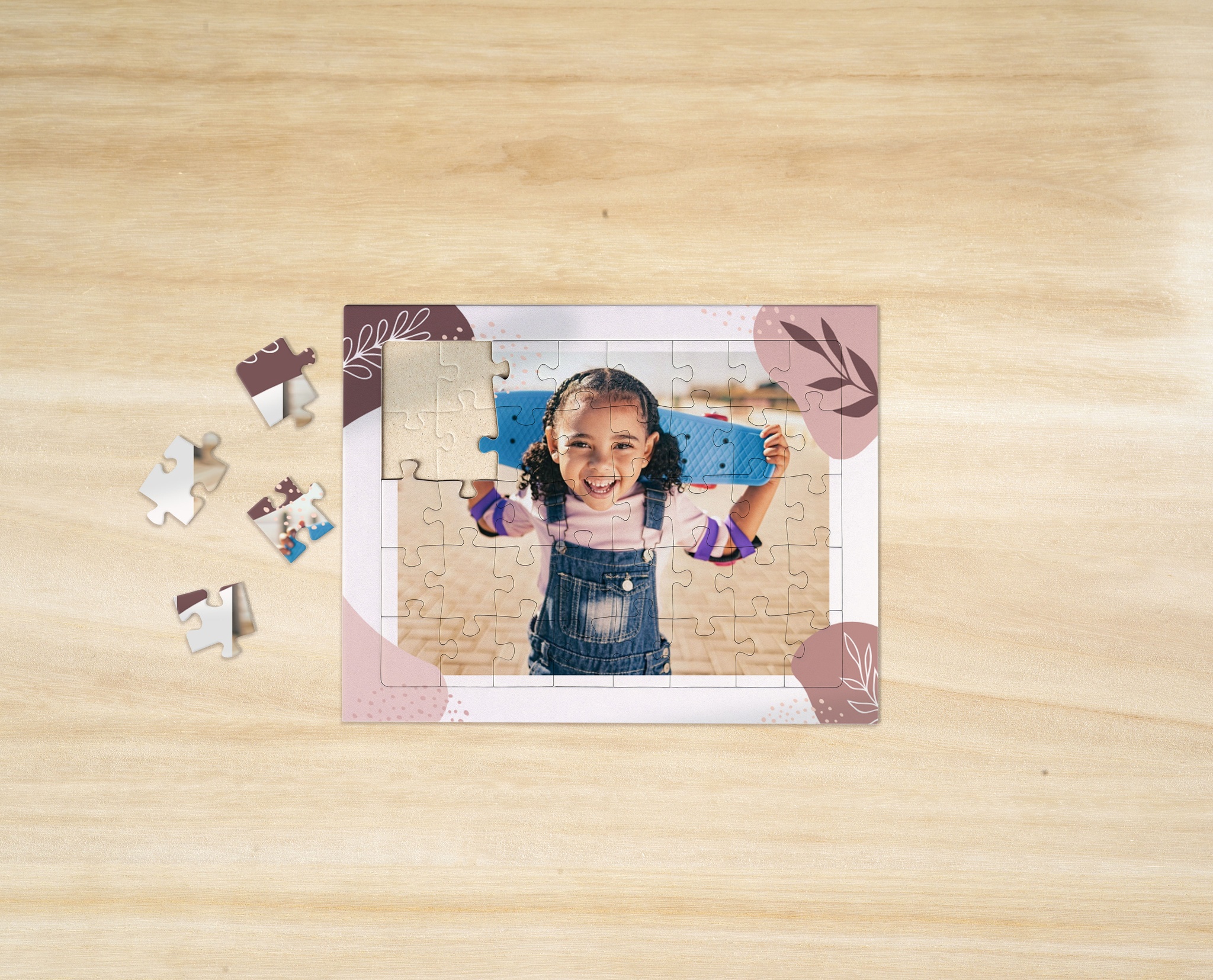 Childrens puzzle with a photo of a girl