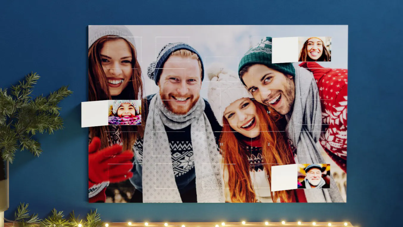 Calendario dell'Avvento con foto nelle finestrelle Calendario dell'Avvento con foto nelle finestrelle