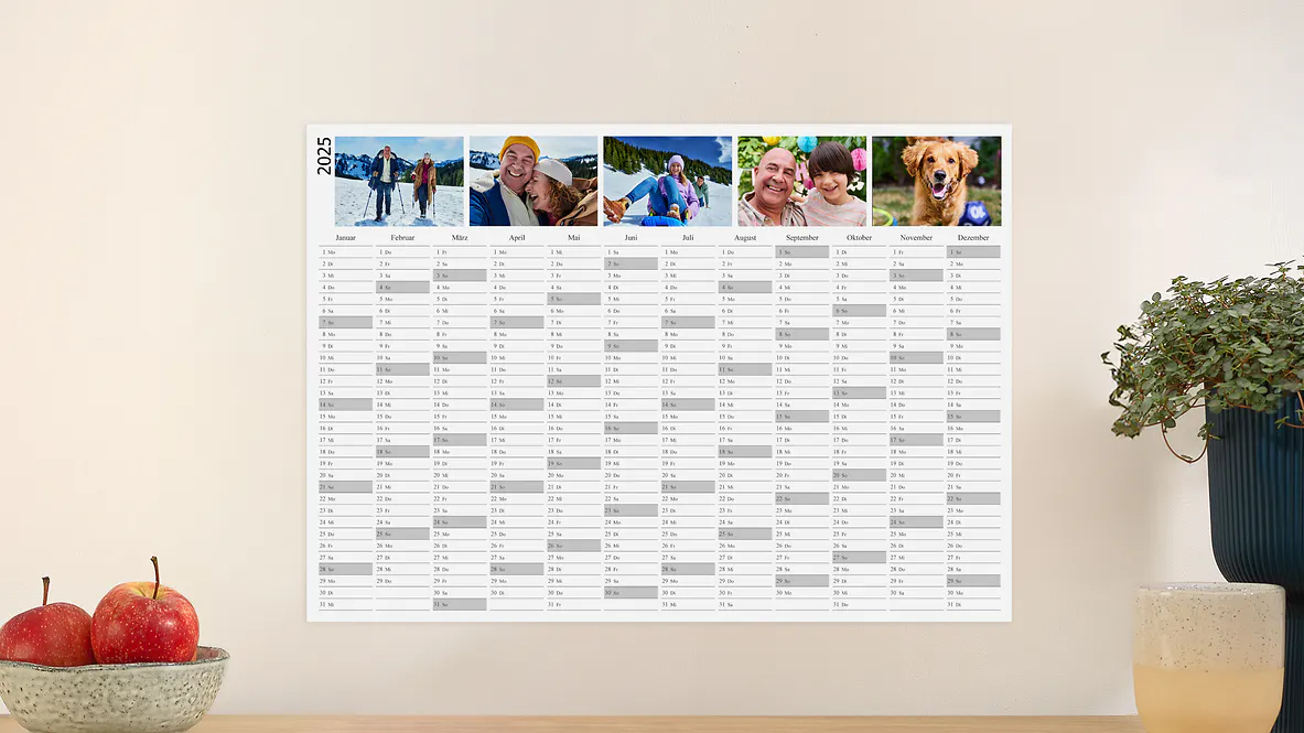 Årskalender A2 med familiebilleder Årskalender A2 med familiebilleder