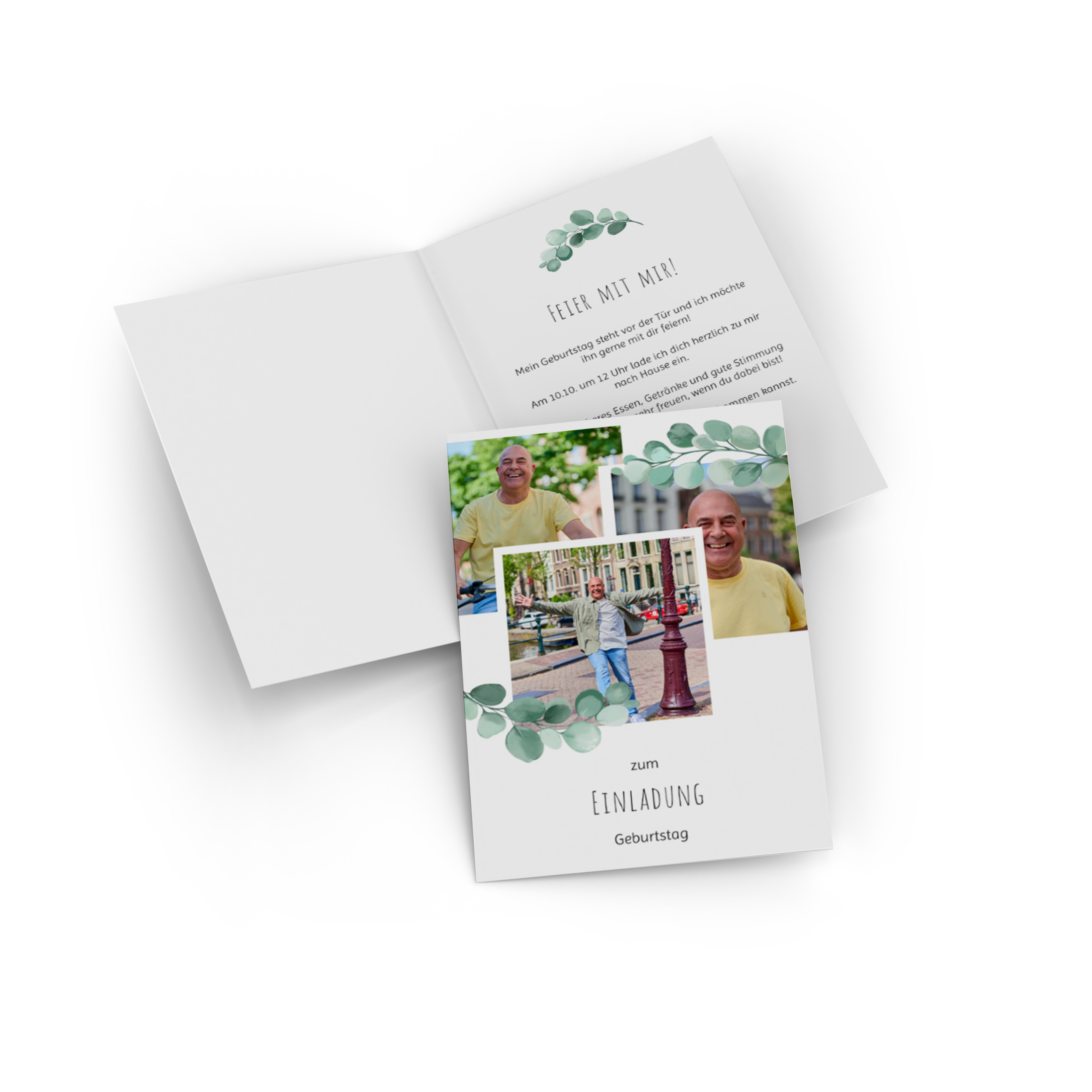 Klappkarte als Weihnachtskarte mit Familienfoto