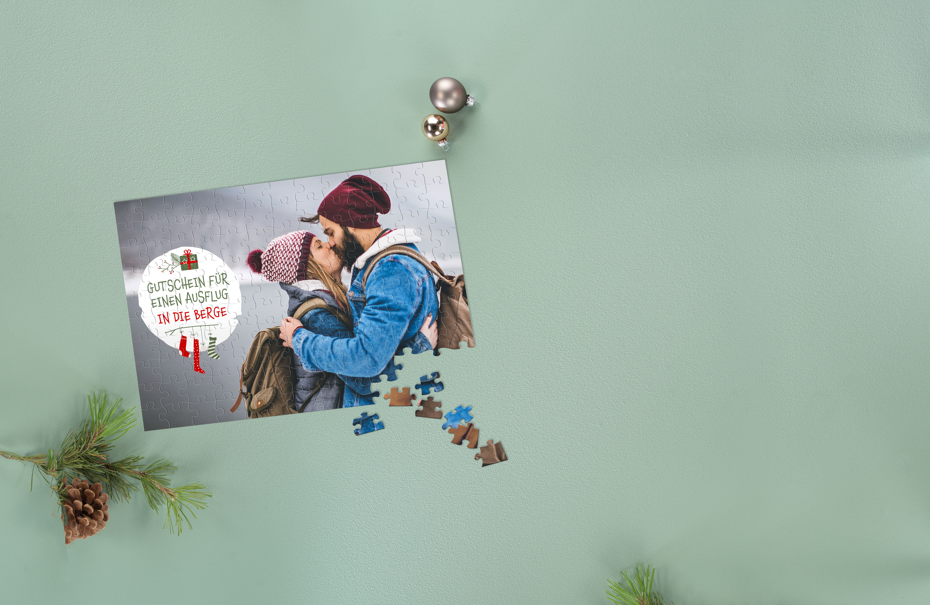 Puzzle personalzado como vale regalo con la foto de una pareja