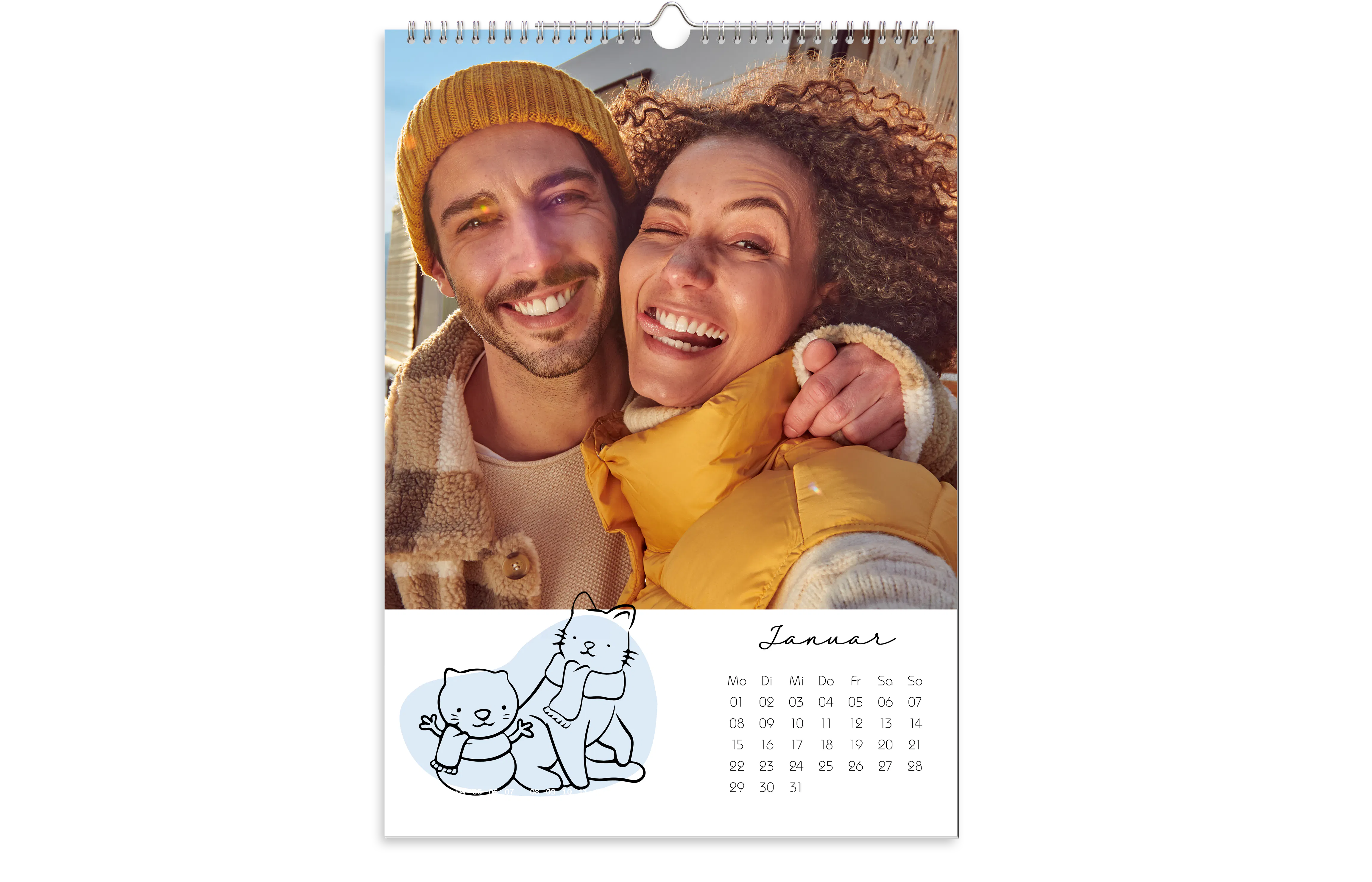 Calendrier photo mural avec design de chats Calendrier photo mural avec design de chats