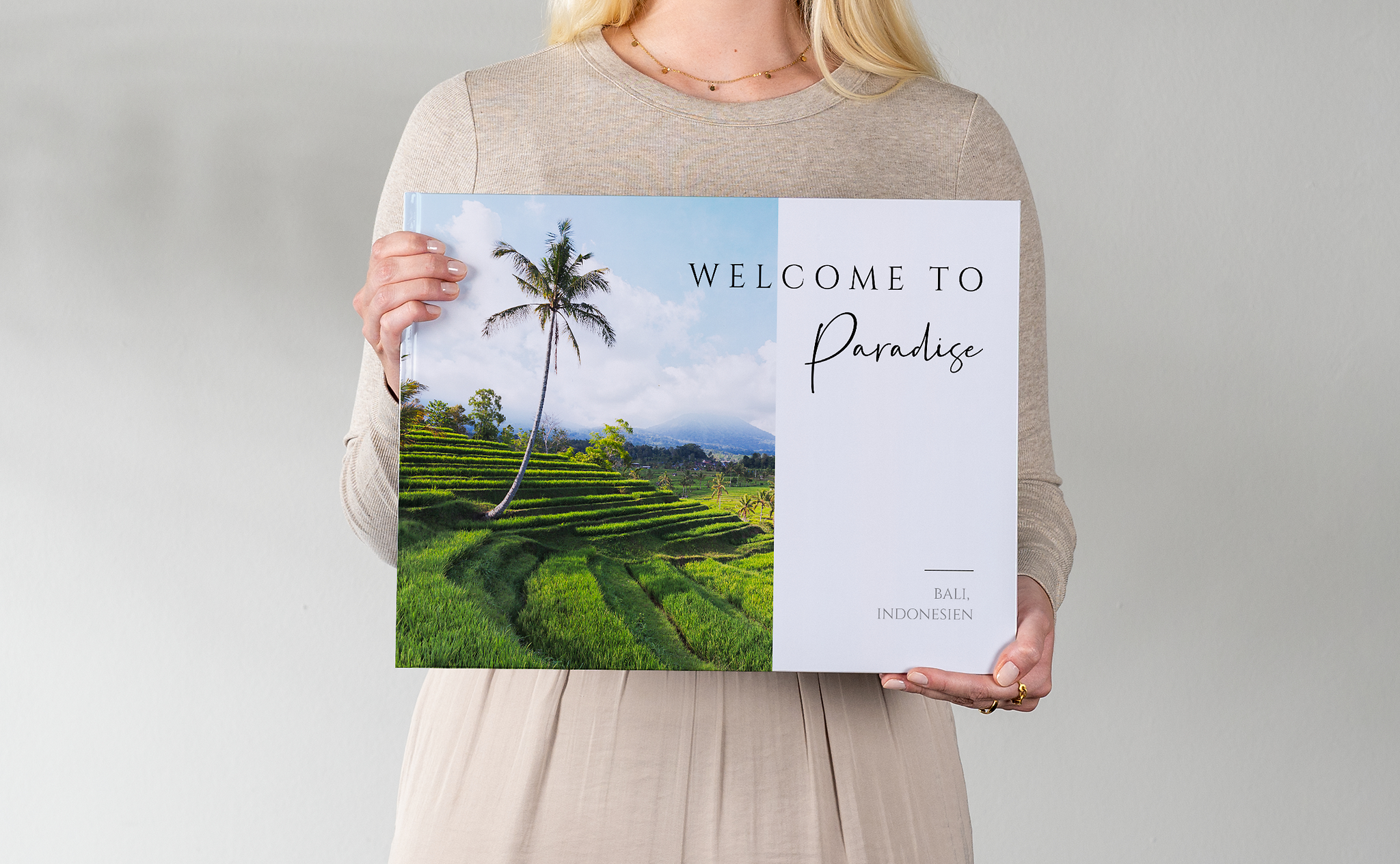Pixum fotobok XXL i liggande format med en bild från Bali