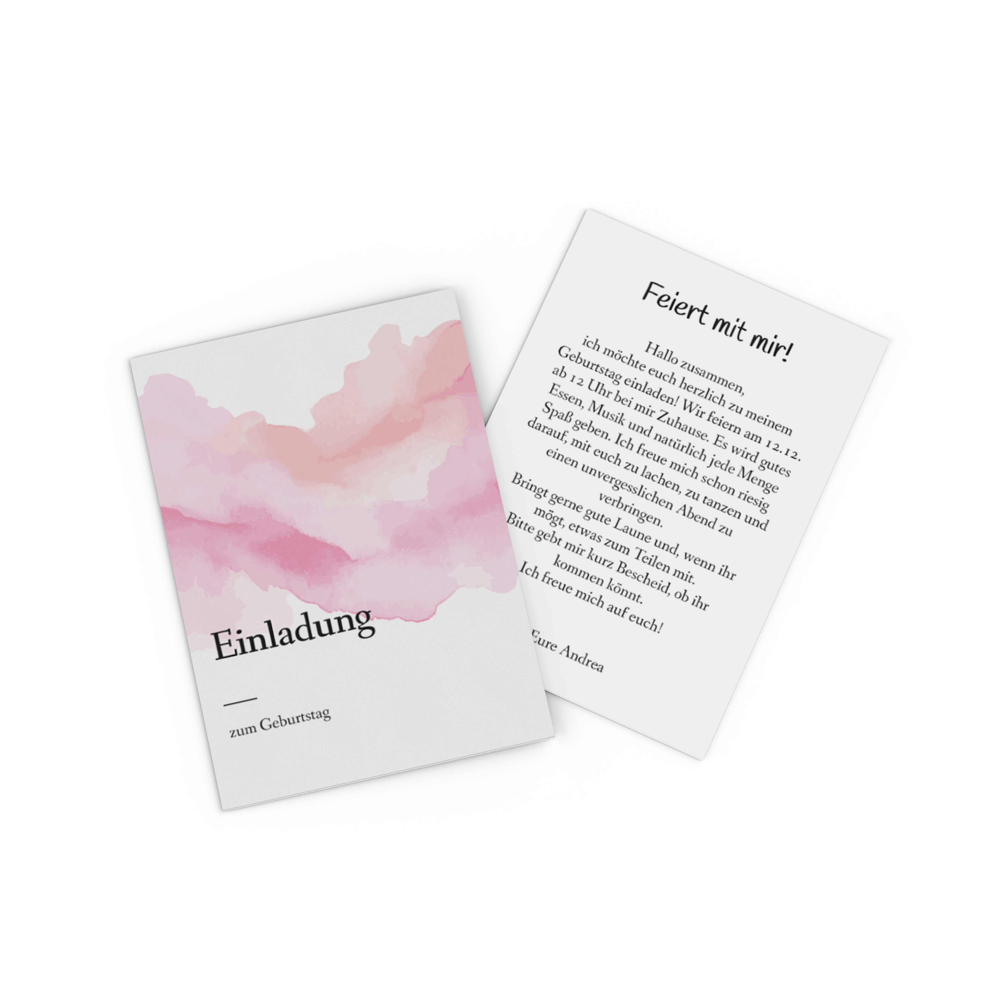 Uitnodiging voor een verjaardagsfeestje met eigen tekst.