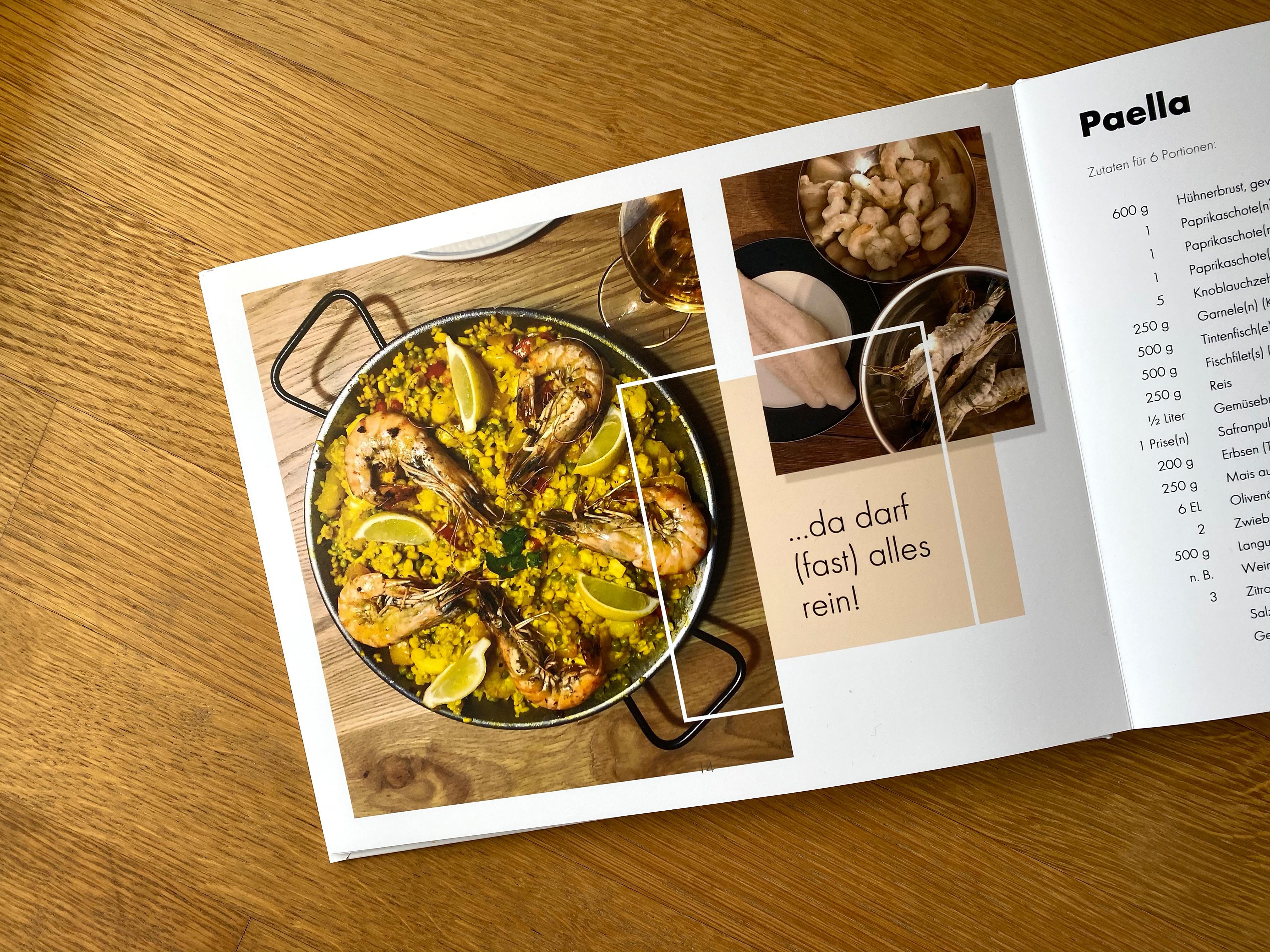 Pixum Fotobuch als Kochbuch mit einem Paella-Rezept