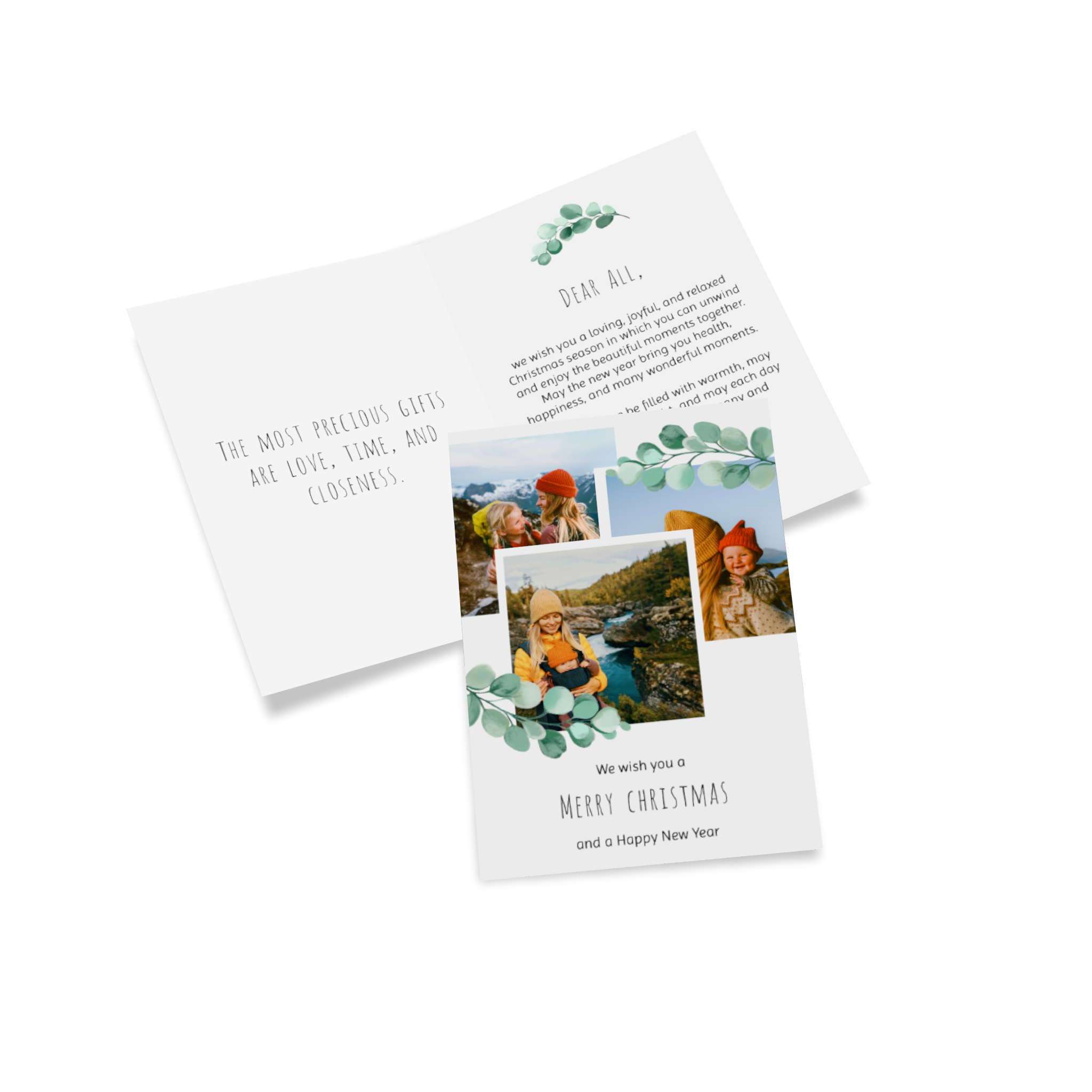 Folded card as a Christmas card