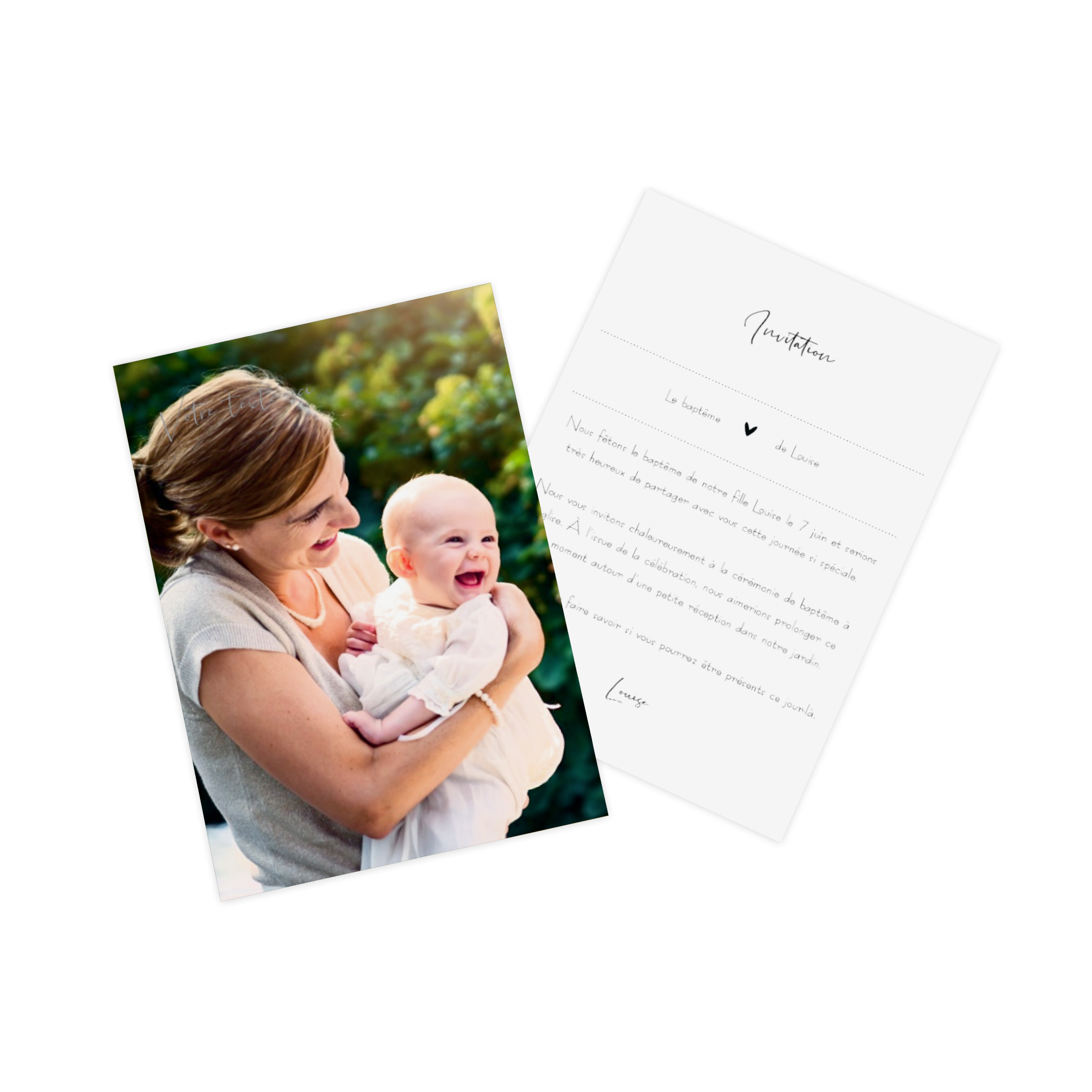 Carte d'invitation de baptême Simply You