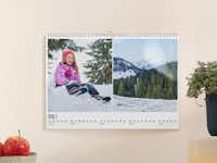 Calendrier mural A3 au format paysage Calendrier mural A3 au format paysage avec des photos d'enfants dans la neige