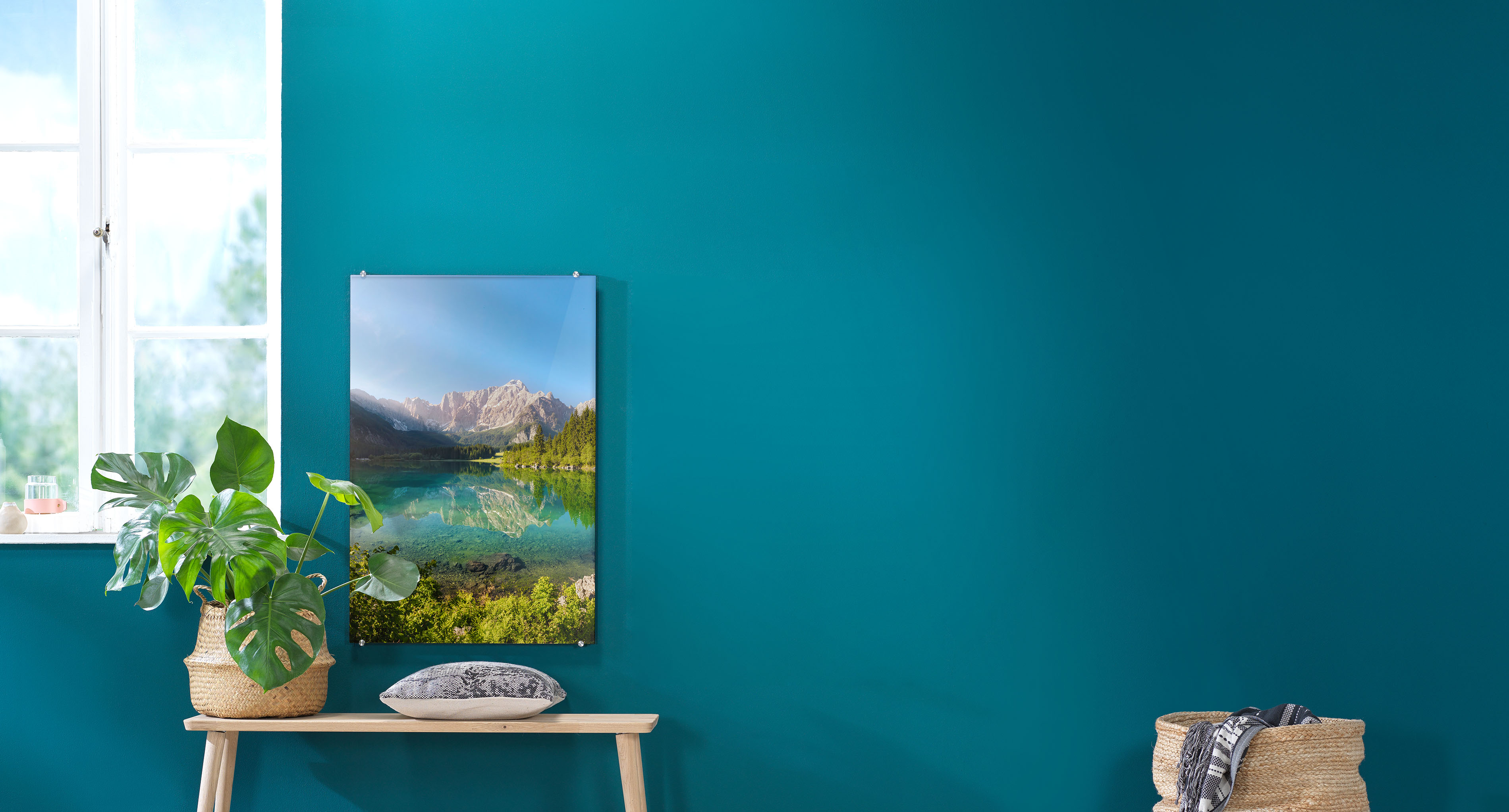 Acrylic print with landscape image