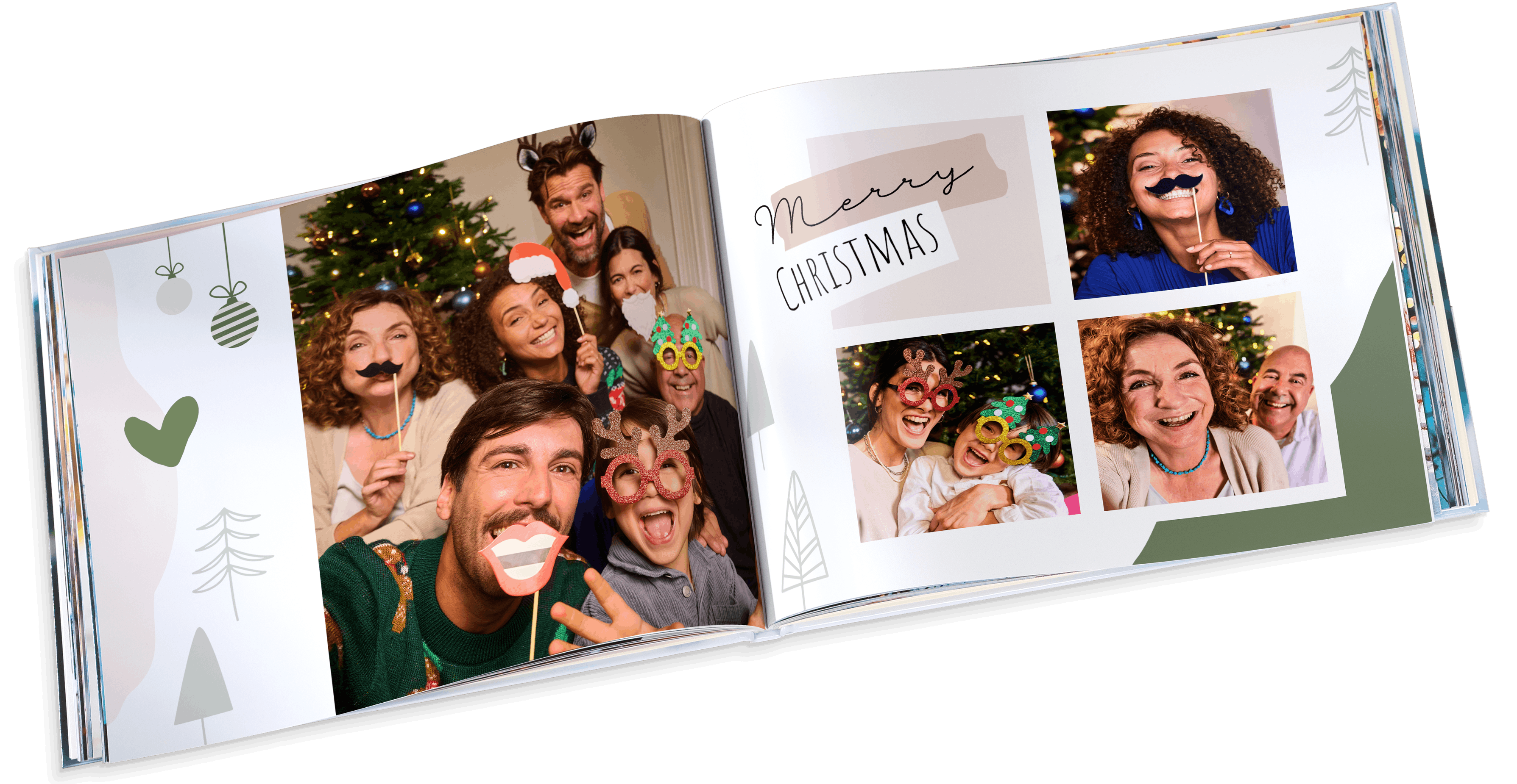 Pixum Fotobuch im Querformat mit weihnachtlichen Fotos
