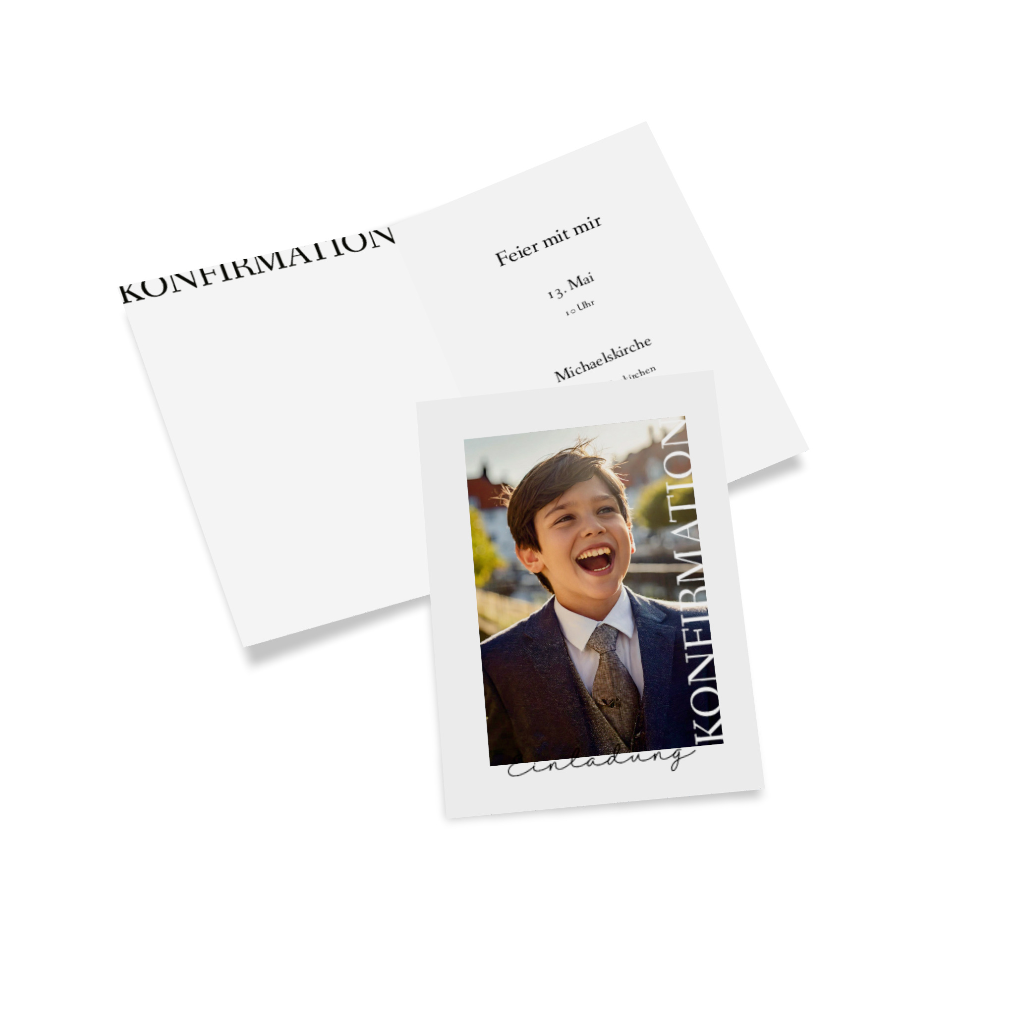 Klappkarte als Weihnachtskarte mit Familienfoto