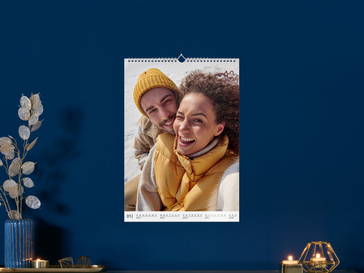 Pixum wall calendar A3 in portrait format with a winter image