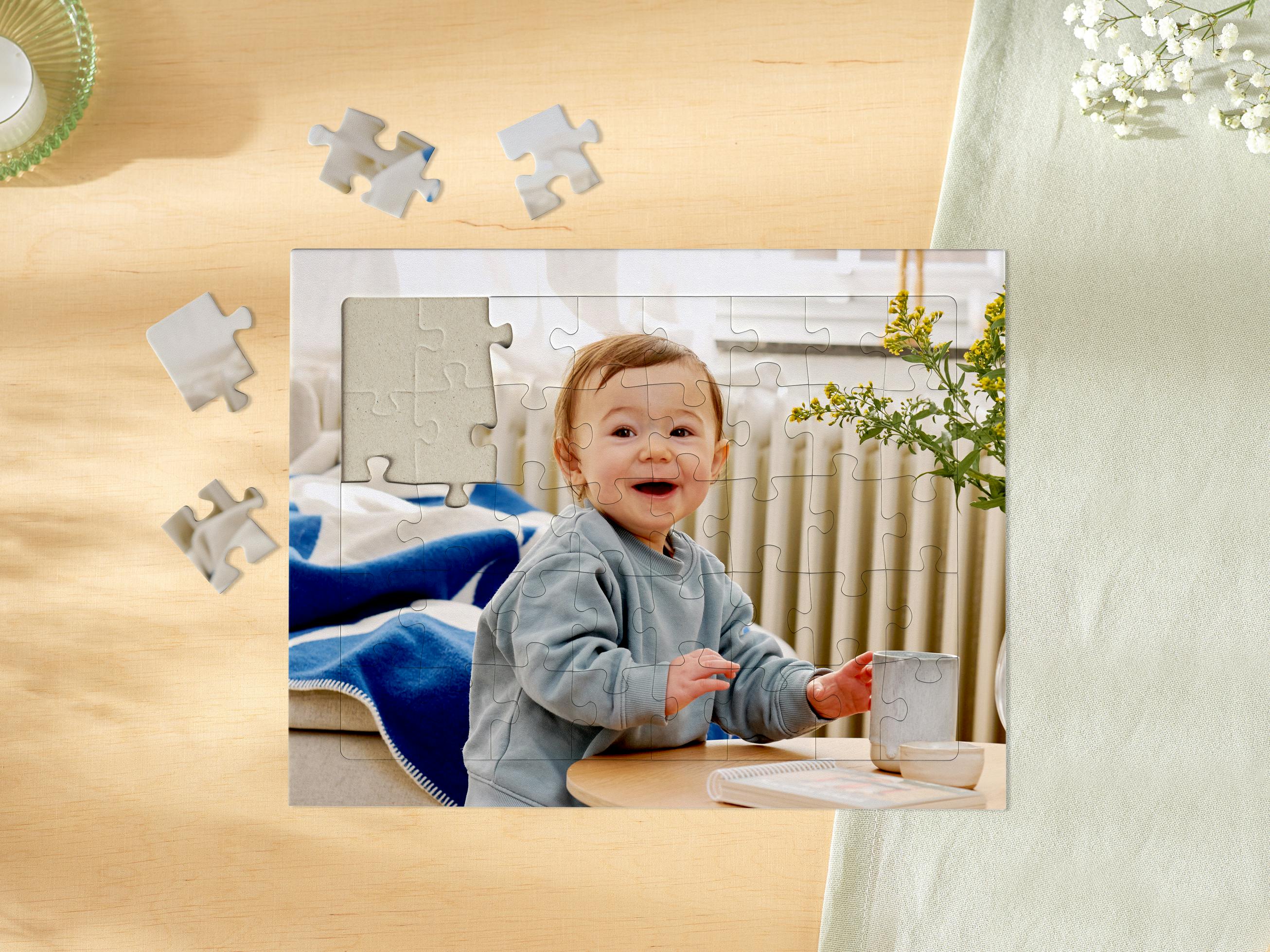 Petit puzzle personnalisé avec une photo d'un bébé