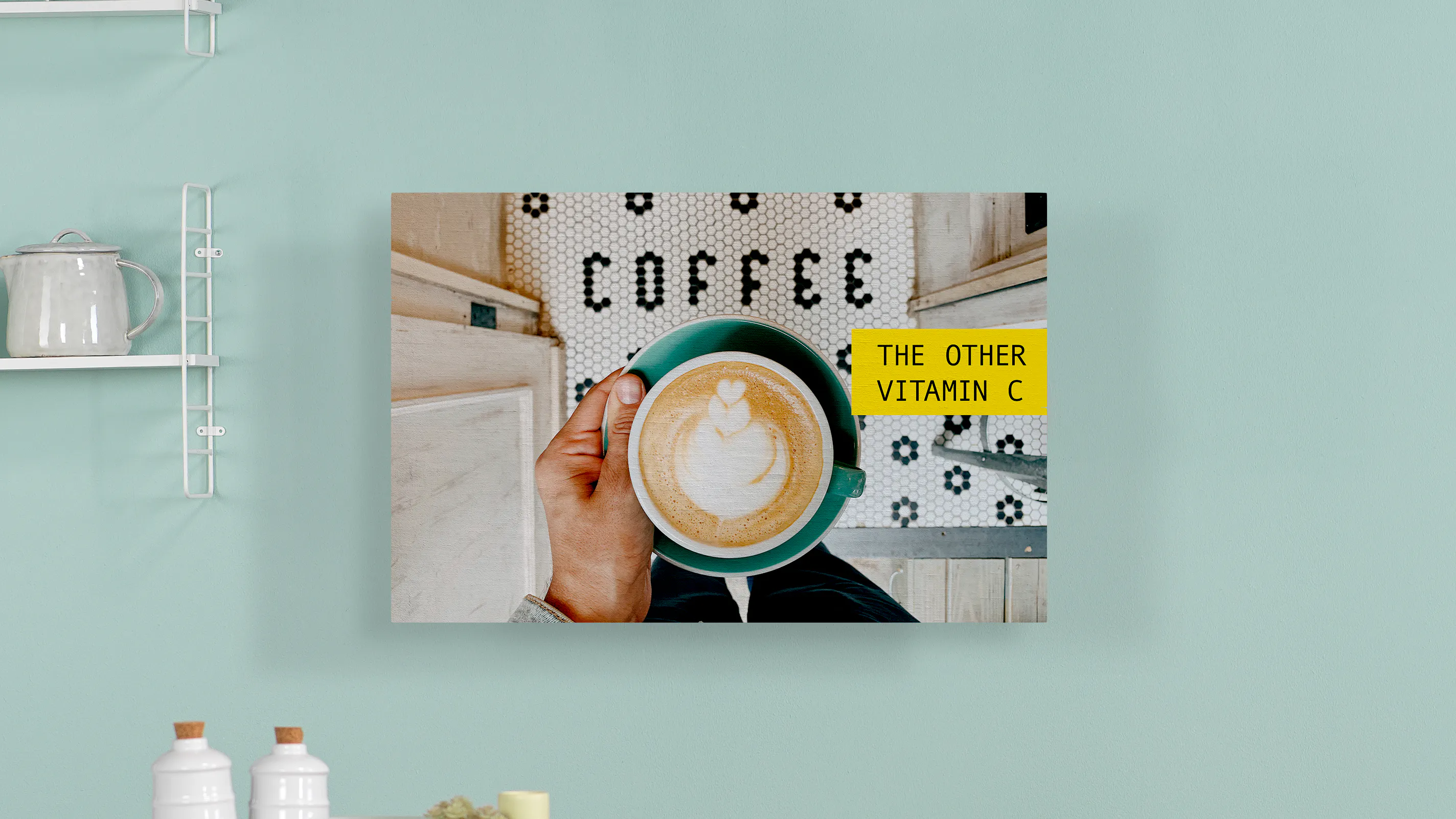 Foto auf Holz Spruch Kaffee Ambiente Foto auf Holz Spruch Kaffee Ambiente