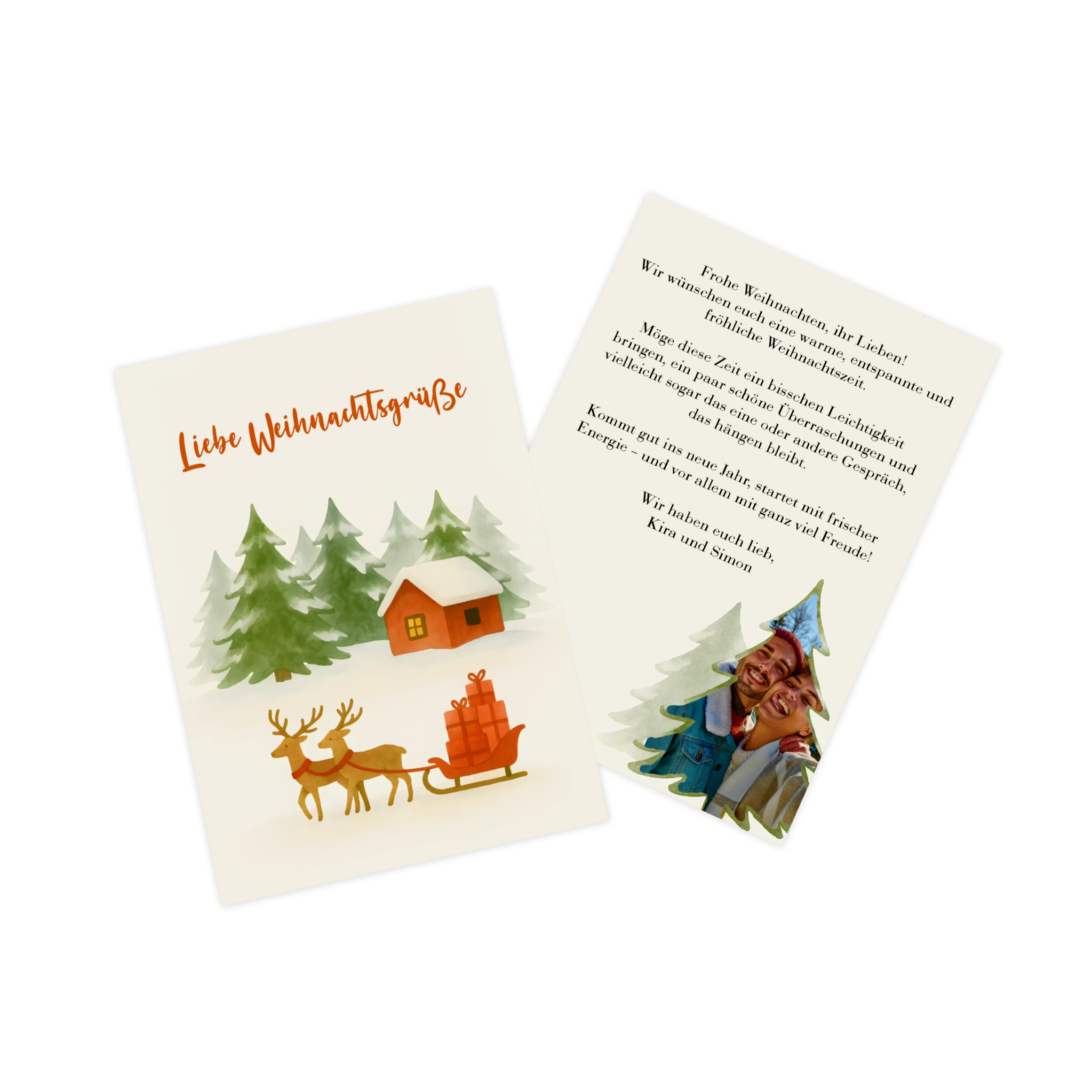 Fotokarte als Weihnachtskarte mit Familienfoto