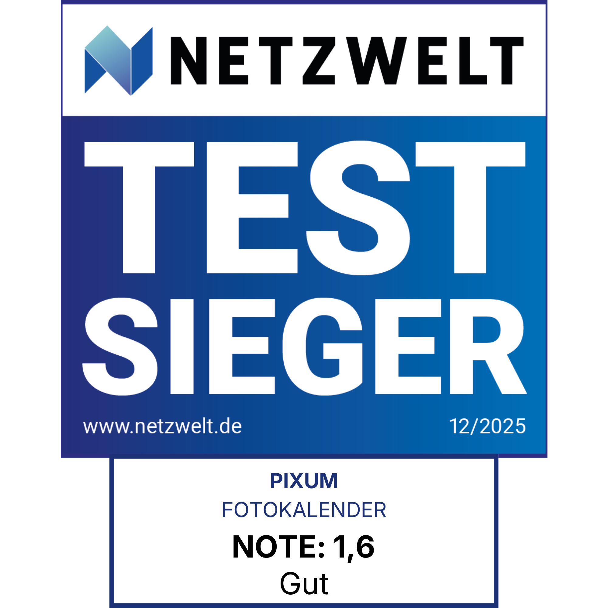 Testsieger-Logo Pixum Fotokalender 