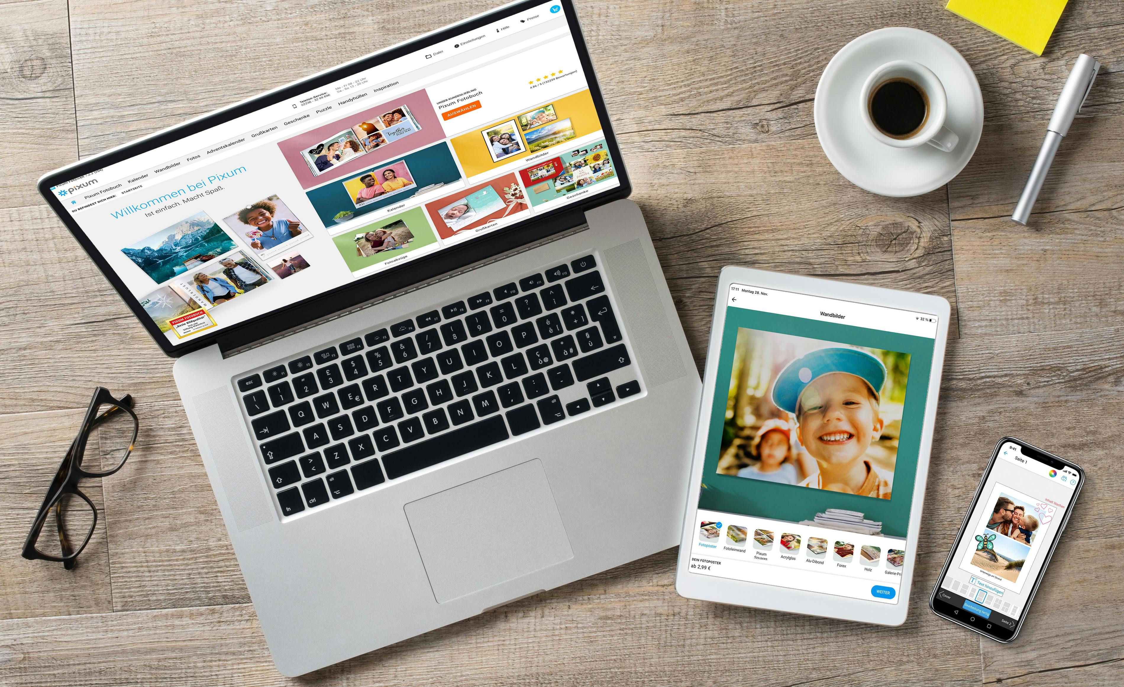 Pixum Bestellwege per App, Software und Online