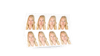 Biometrische Passbilder einer Frau mit blonden Haaren als Freisteller