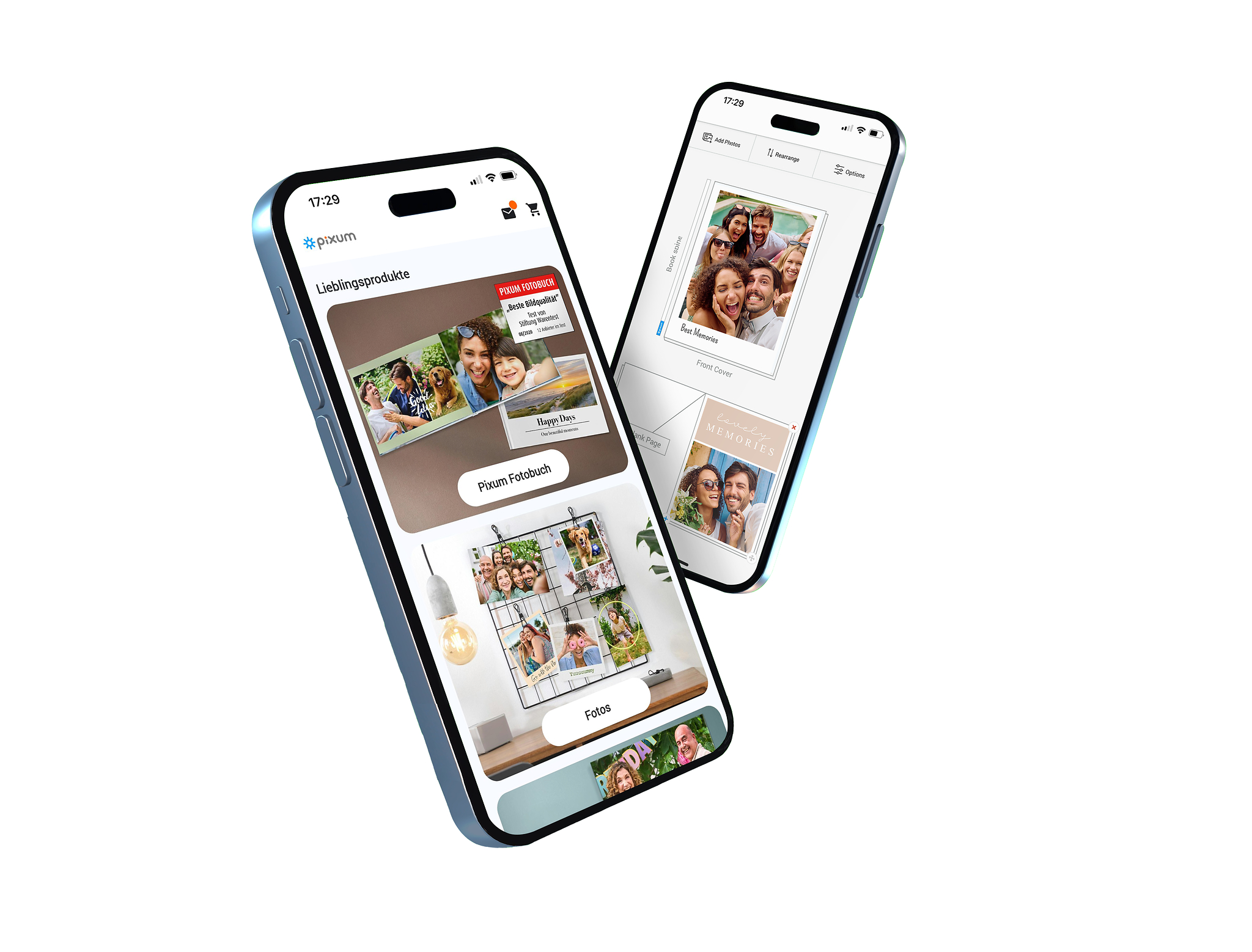 Freisteller von einem Smartphone mit dem Homescreen der App 