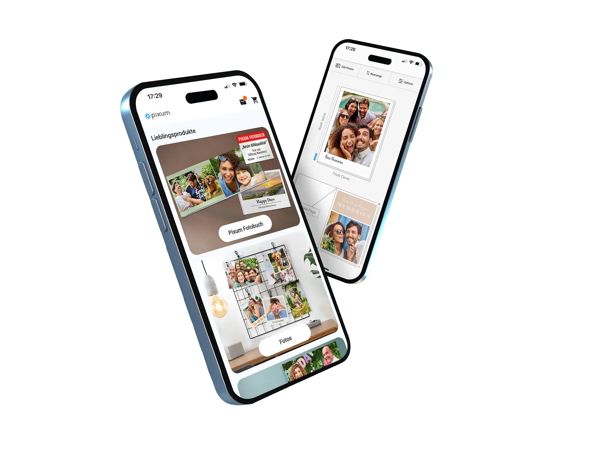 Freisteller von einem Smartphone mit dem Homescreen der App 