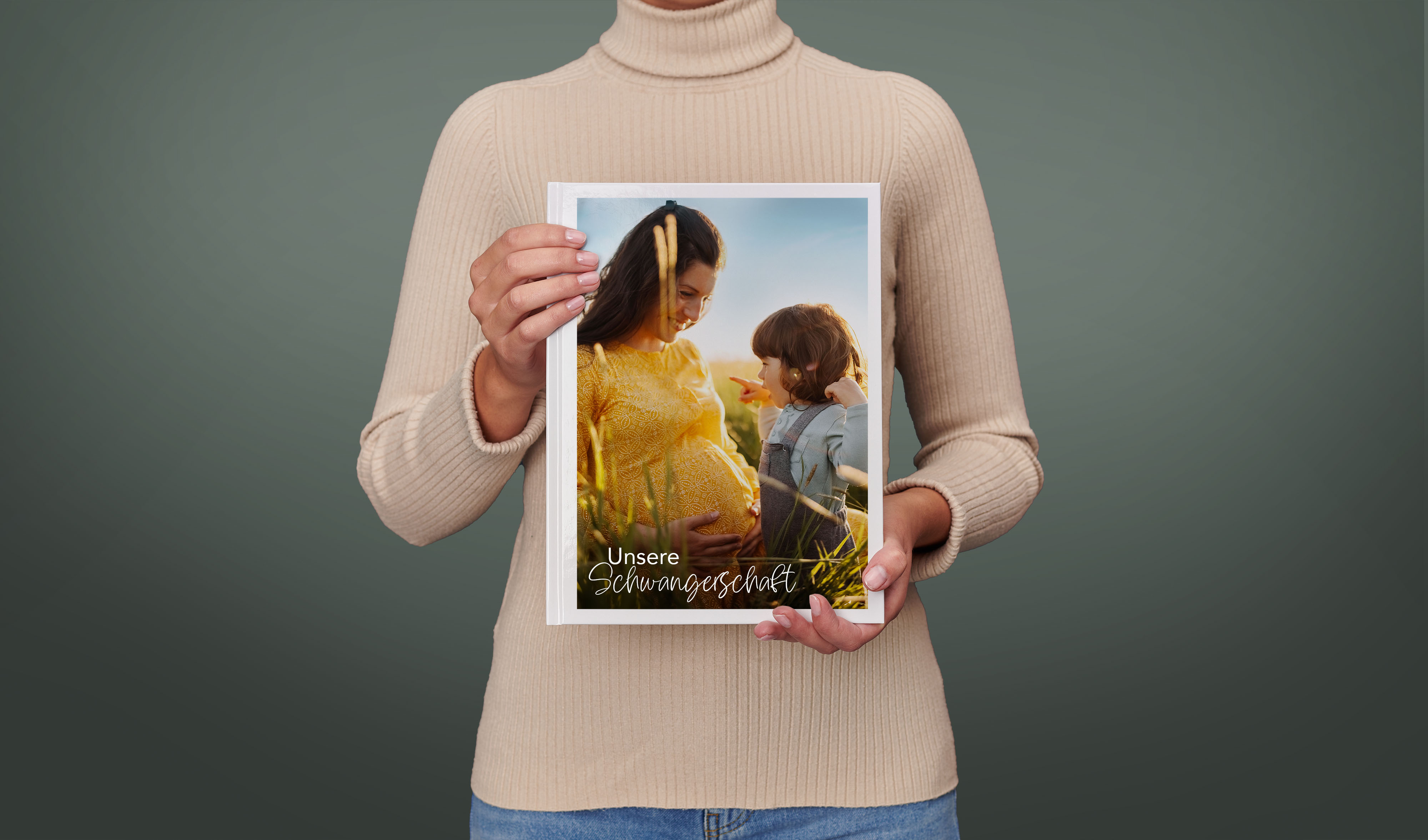 Fotobuch über die Schwangerschaft im Hochformat
