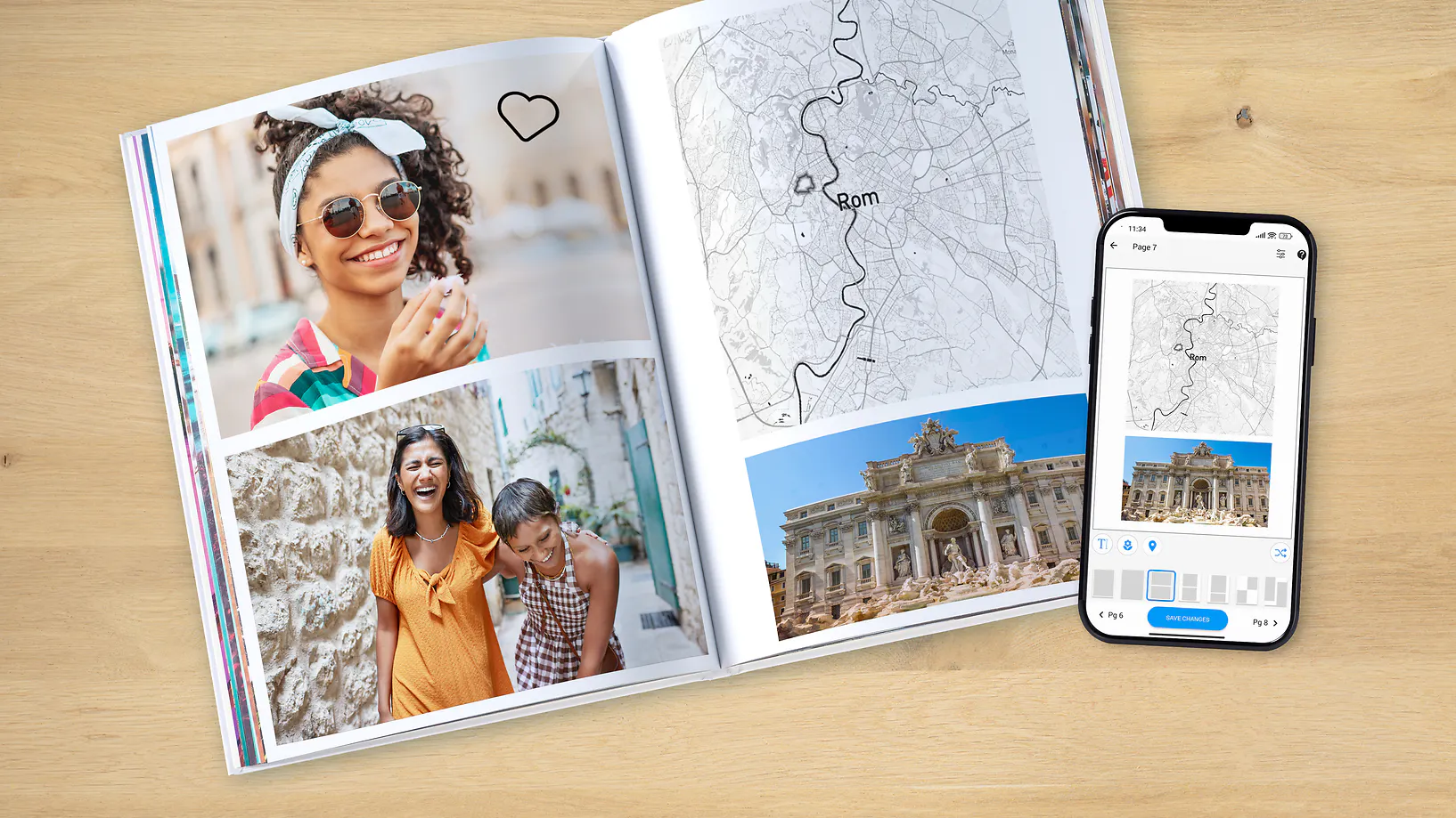 Fotobuch mit Landkarte