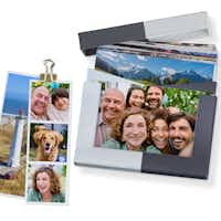 Photos in a box and photo strips