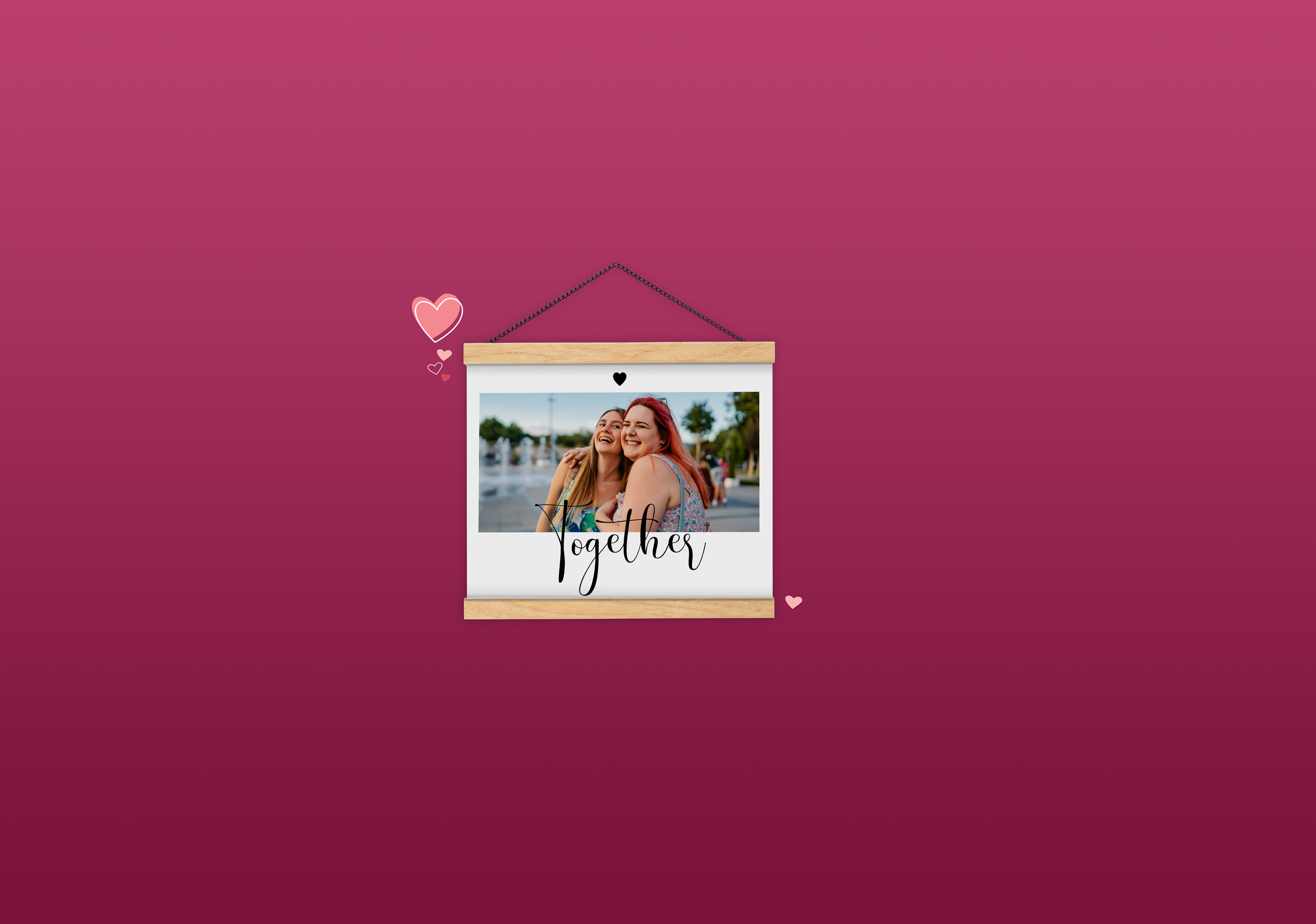 Poster personalizzato con listello in legno