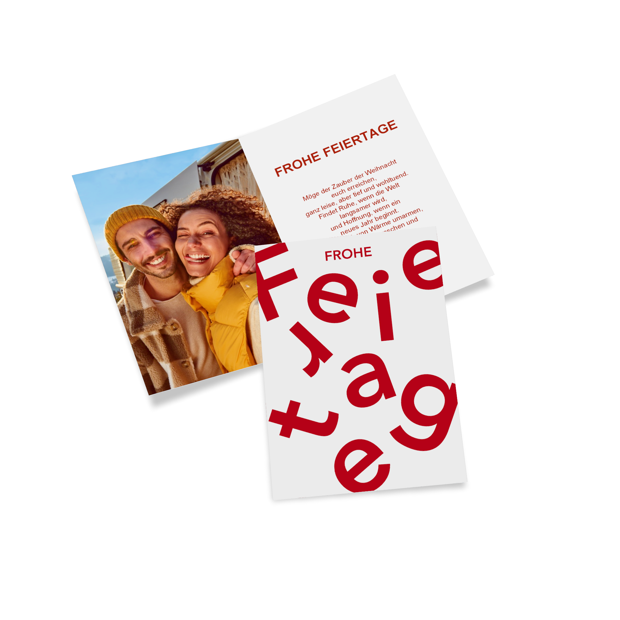 Klappkarte als Weihnachtskarte mit Familienfoto