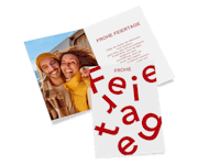 Foto-Klappkarten mit persönlicher Nachricht als Weihnachtskarten gestalten Klappkarte als Weihnachtskarte mit Familienfoto