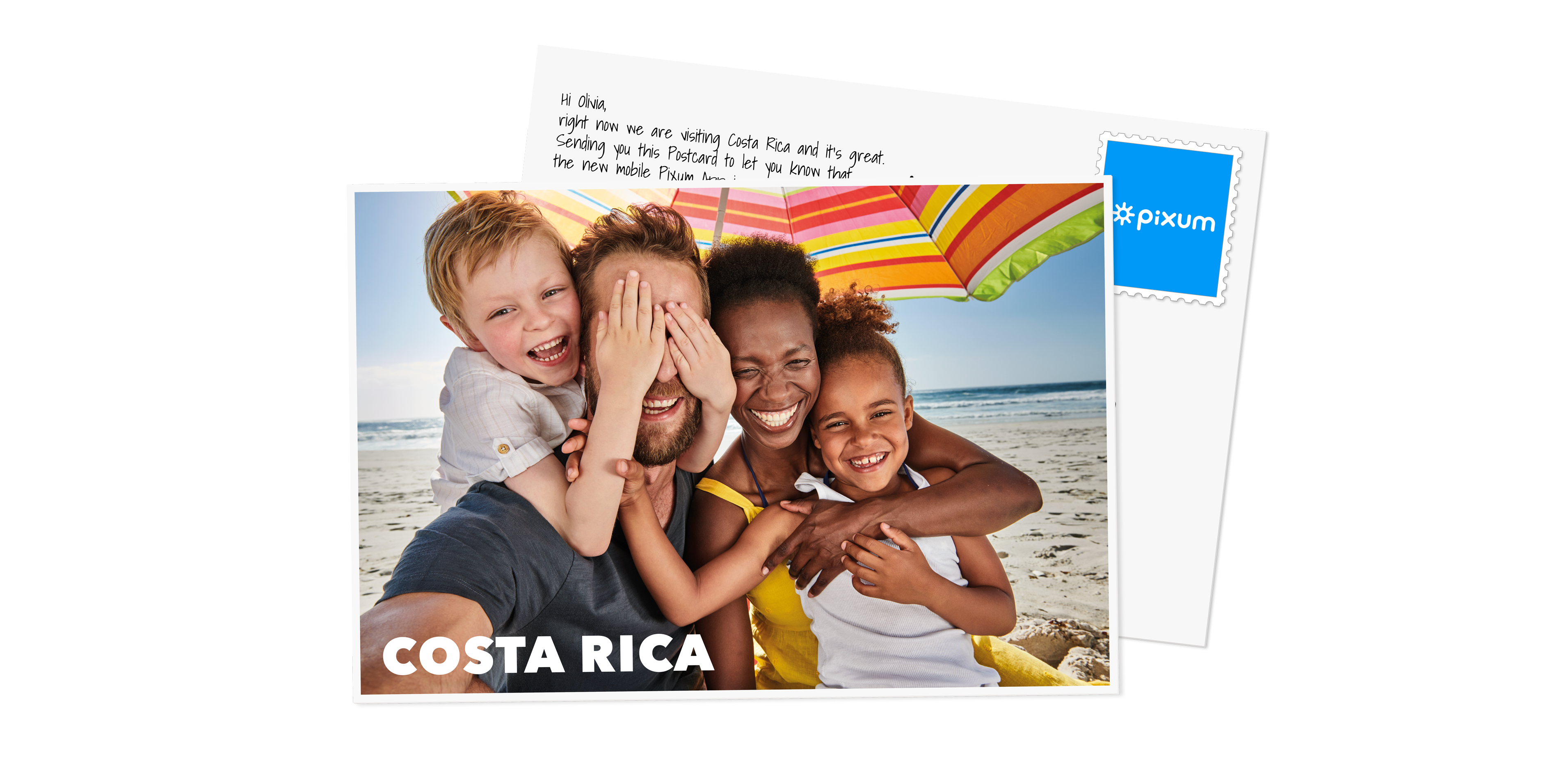 Cartolina personalizzata in alta qualità con foto di famiglia