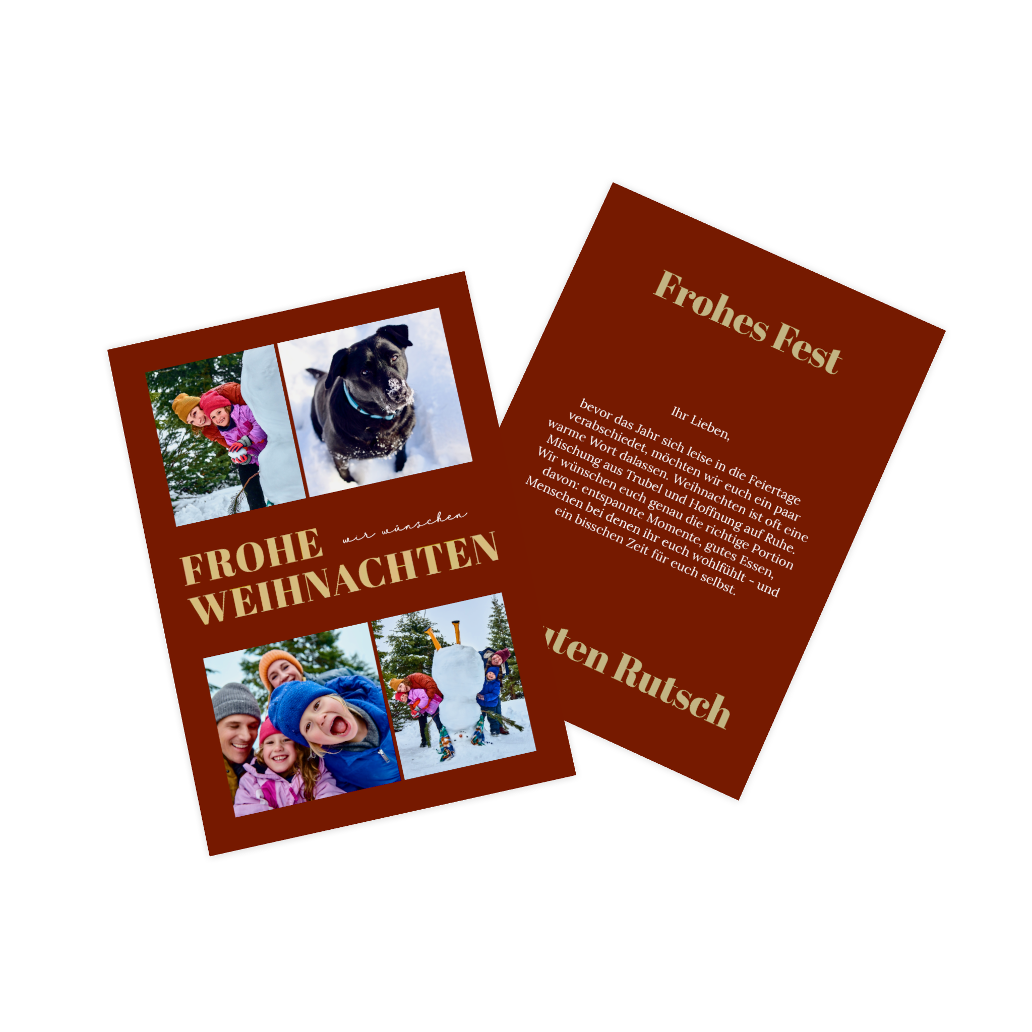 Fotokarte als Weihnachtskarte mit Familienfoto