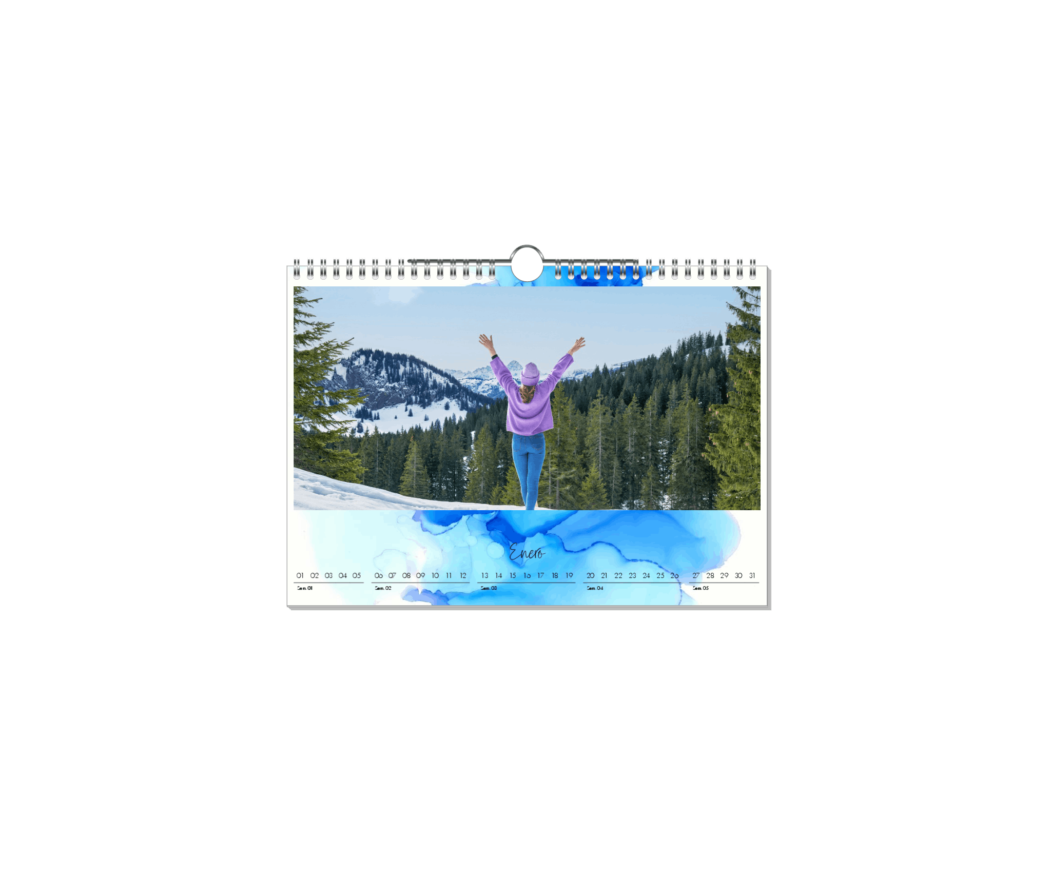 Calendario con diseño Watercolours