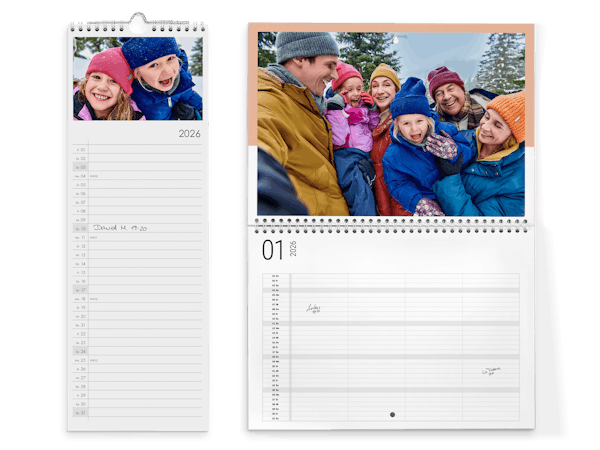 Calendario de organizador y calendario de pared Pixum con fotos de familia