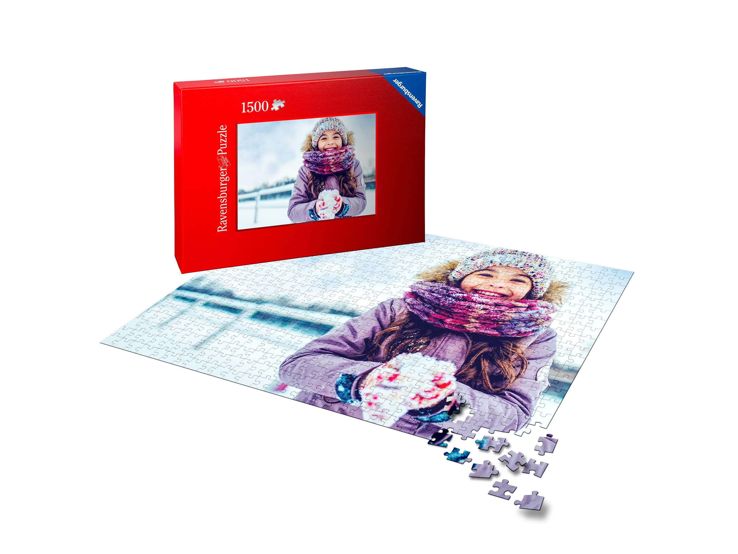 Photo détourée d'un puzzle photo 1500 pièces avec photo hivernale