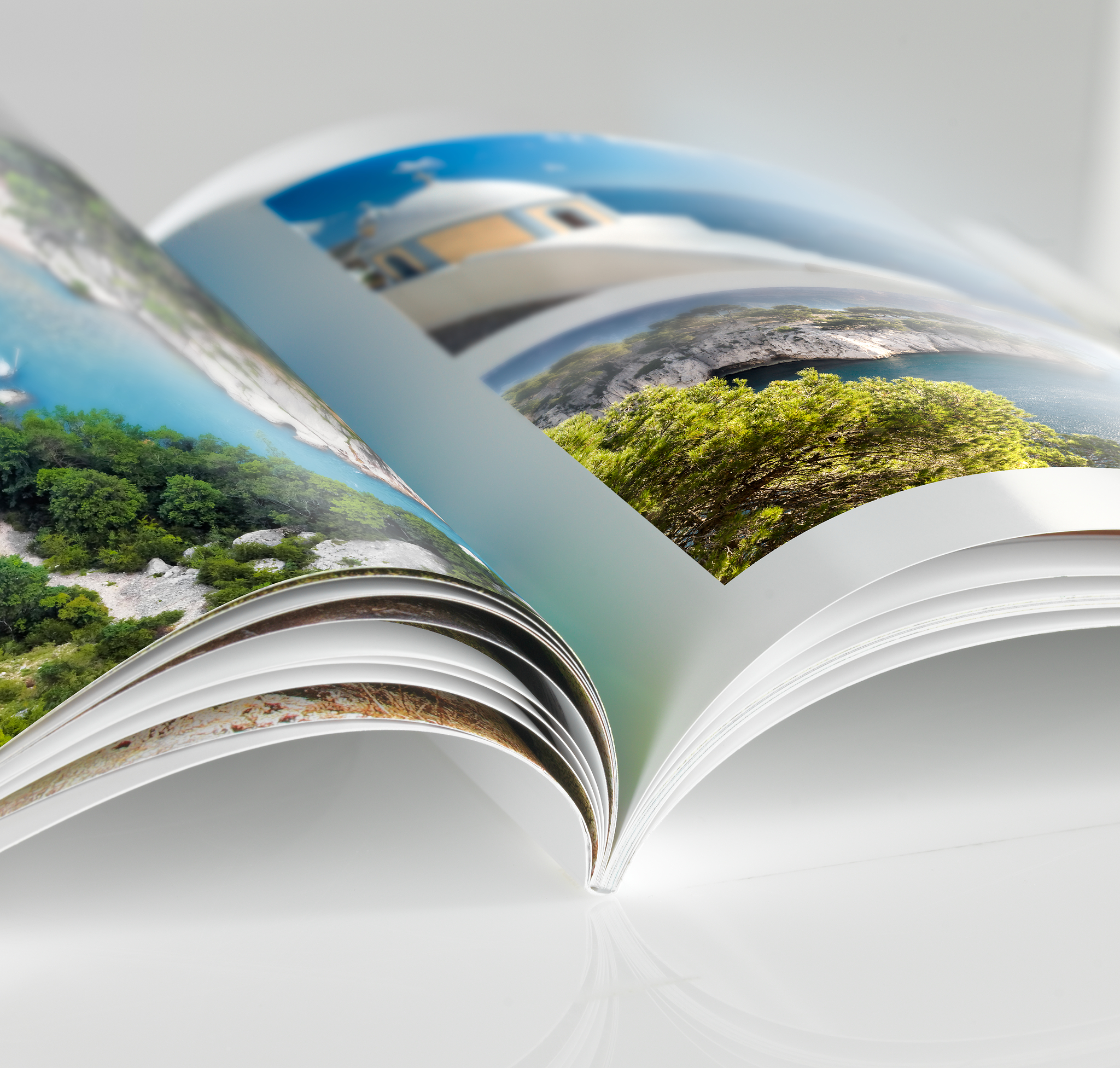 Detailaufnahme der Heftbindung eines Pixum Fotobuches