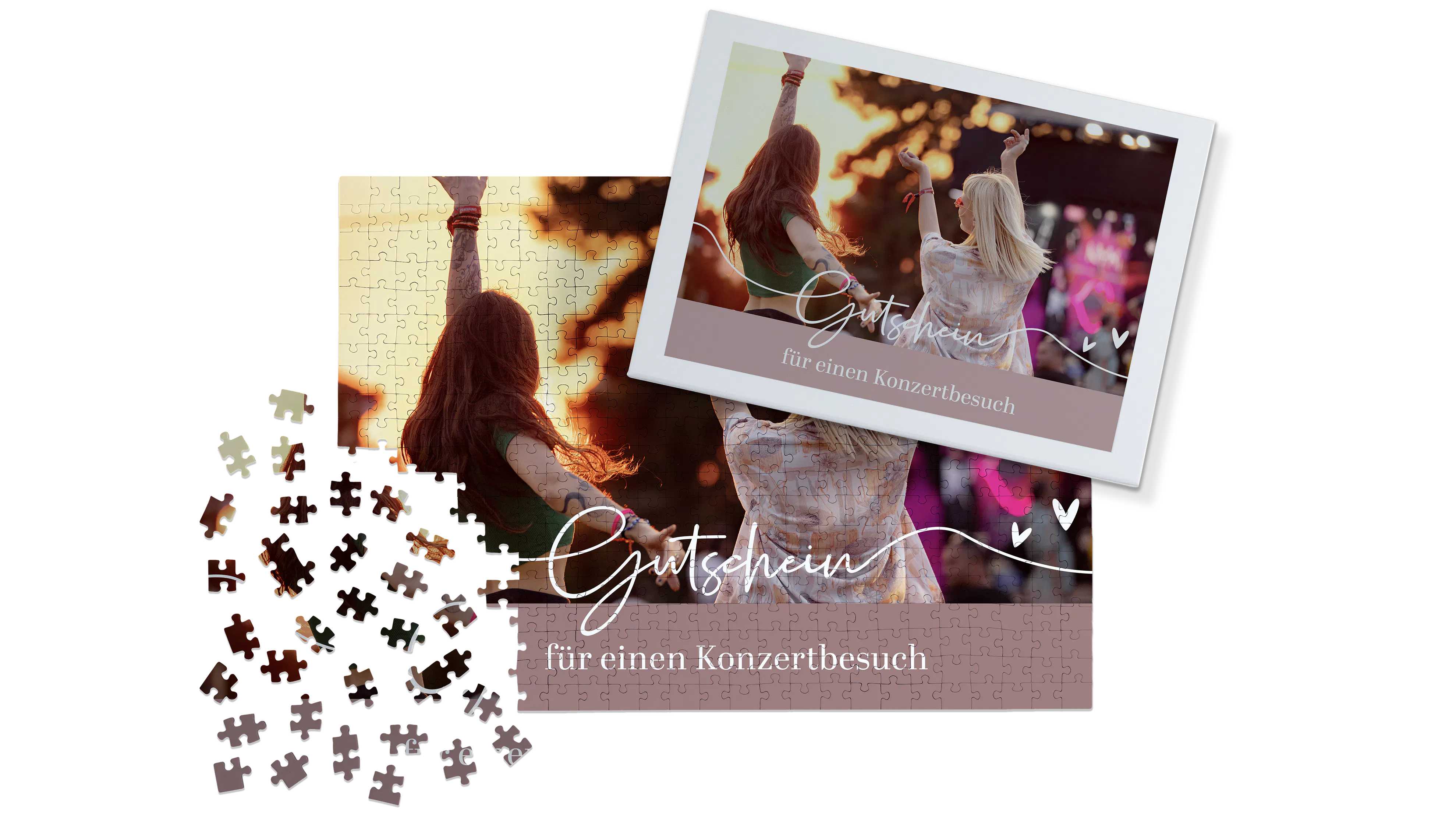 Fotopuzzle mit aufgedrucktem Gutschein