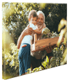 Lienzo con fotos panorámico con fotografía de un abuelo con su nieto