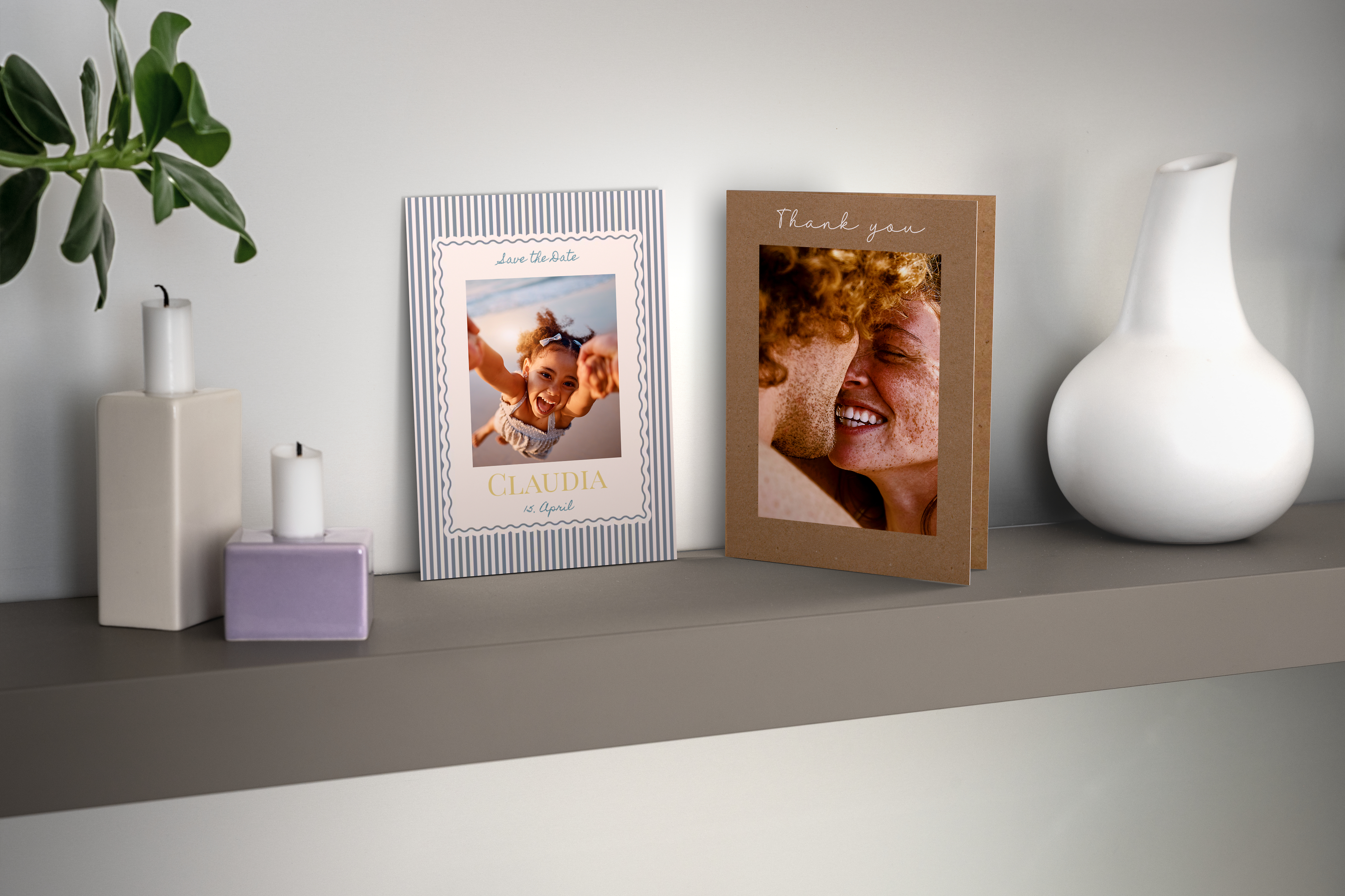 Verschicke persönliche Karten mit Foto und Wunschdesign