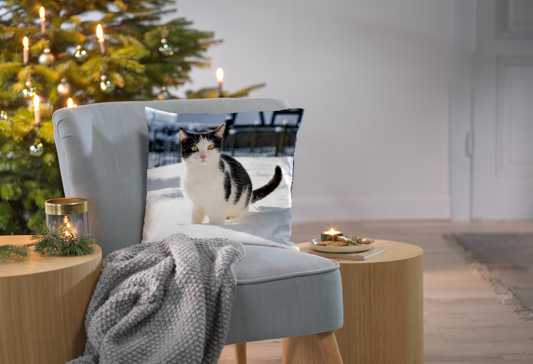 Coussin personnalisé avec une photo de chat